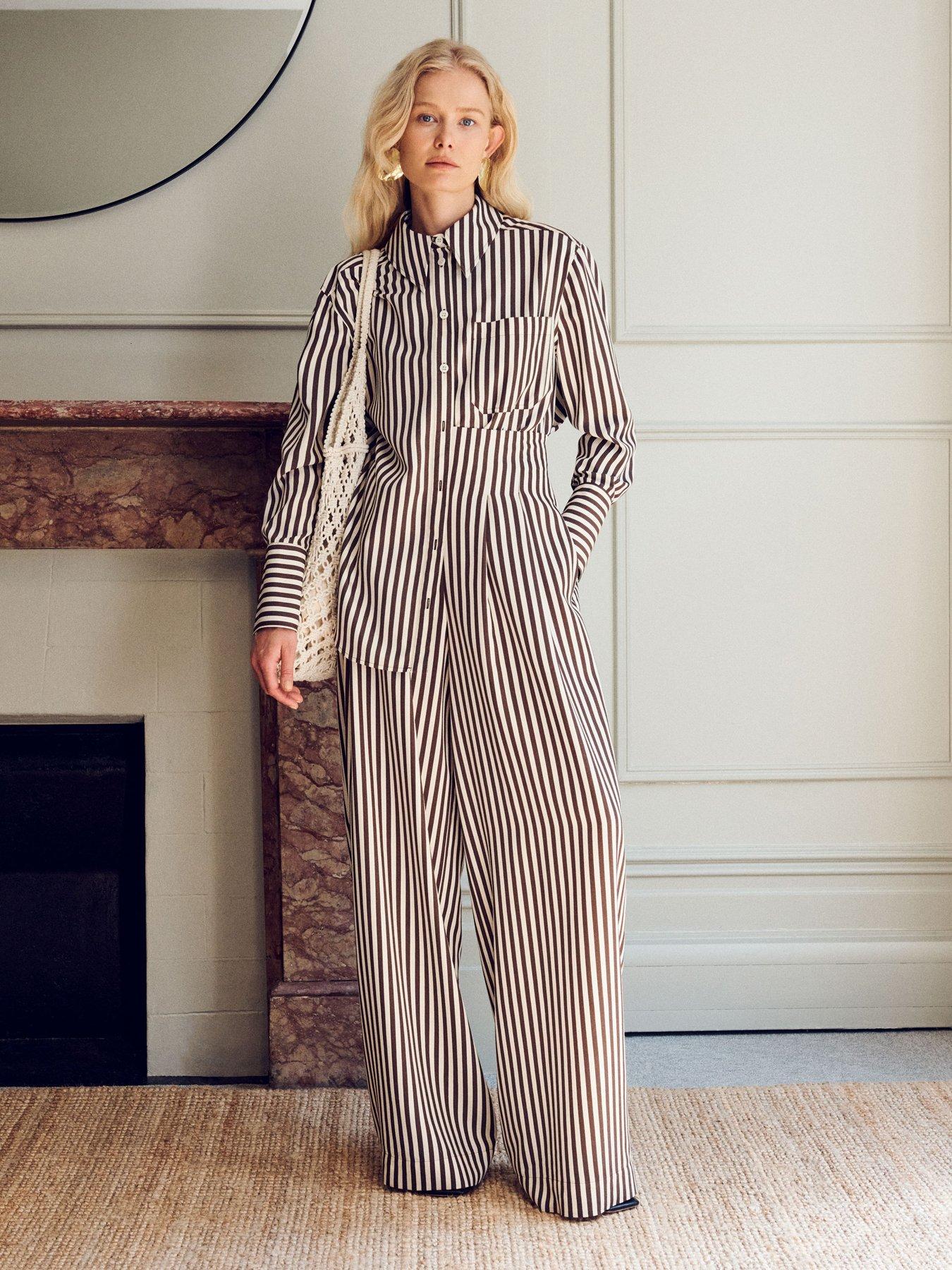 Vi.ve.re Lois Stripe Easy Shirt - Brown