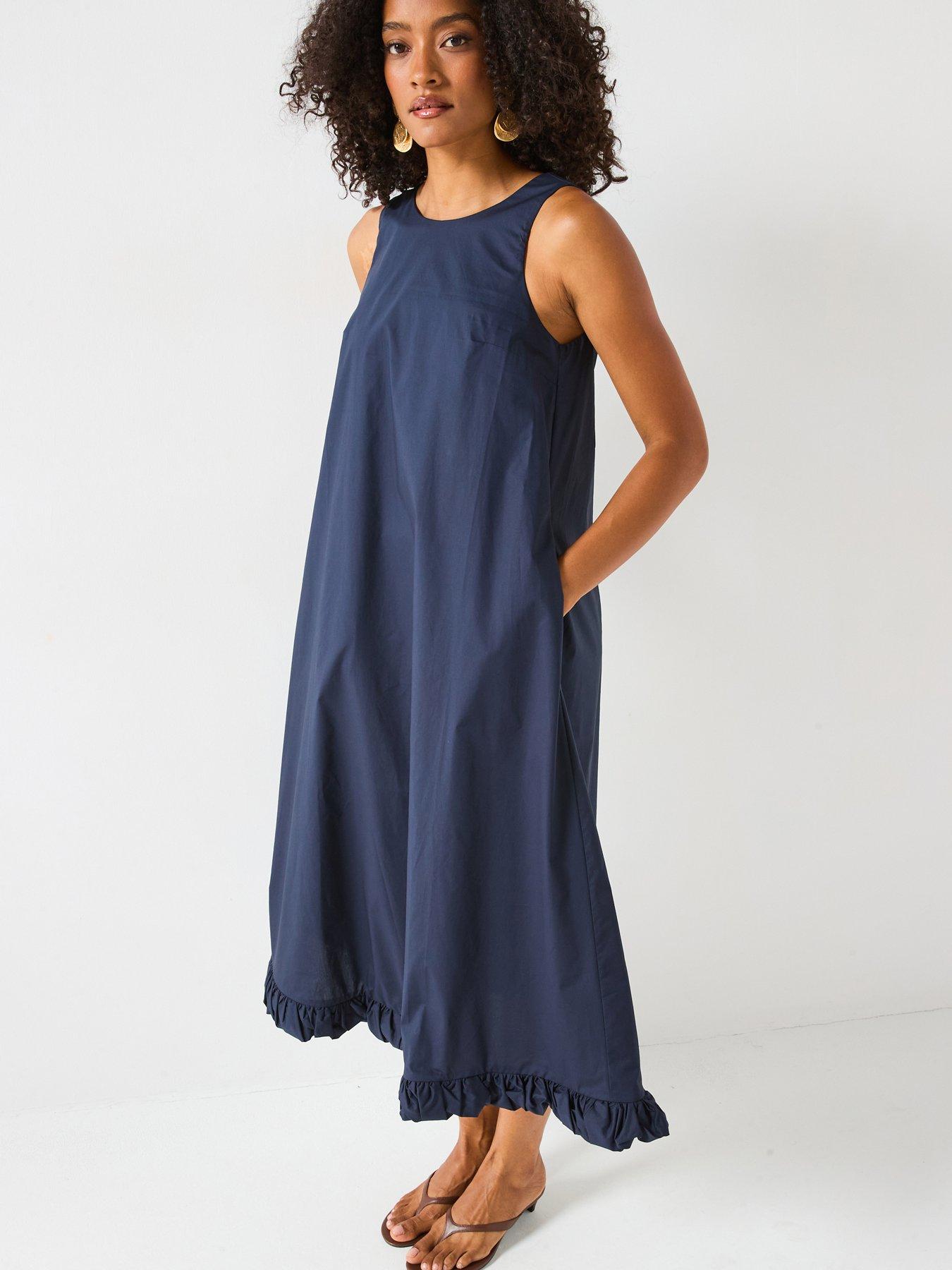 mei-meij-flared-midi-dress--polar-night-navyfront