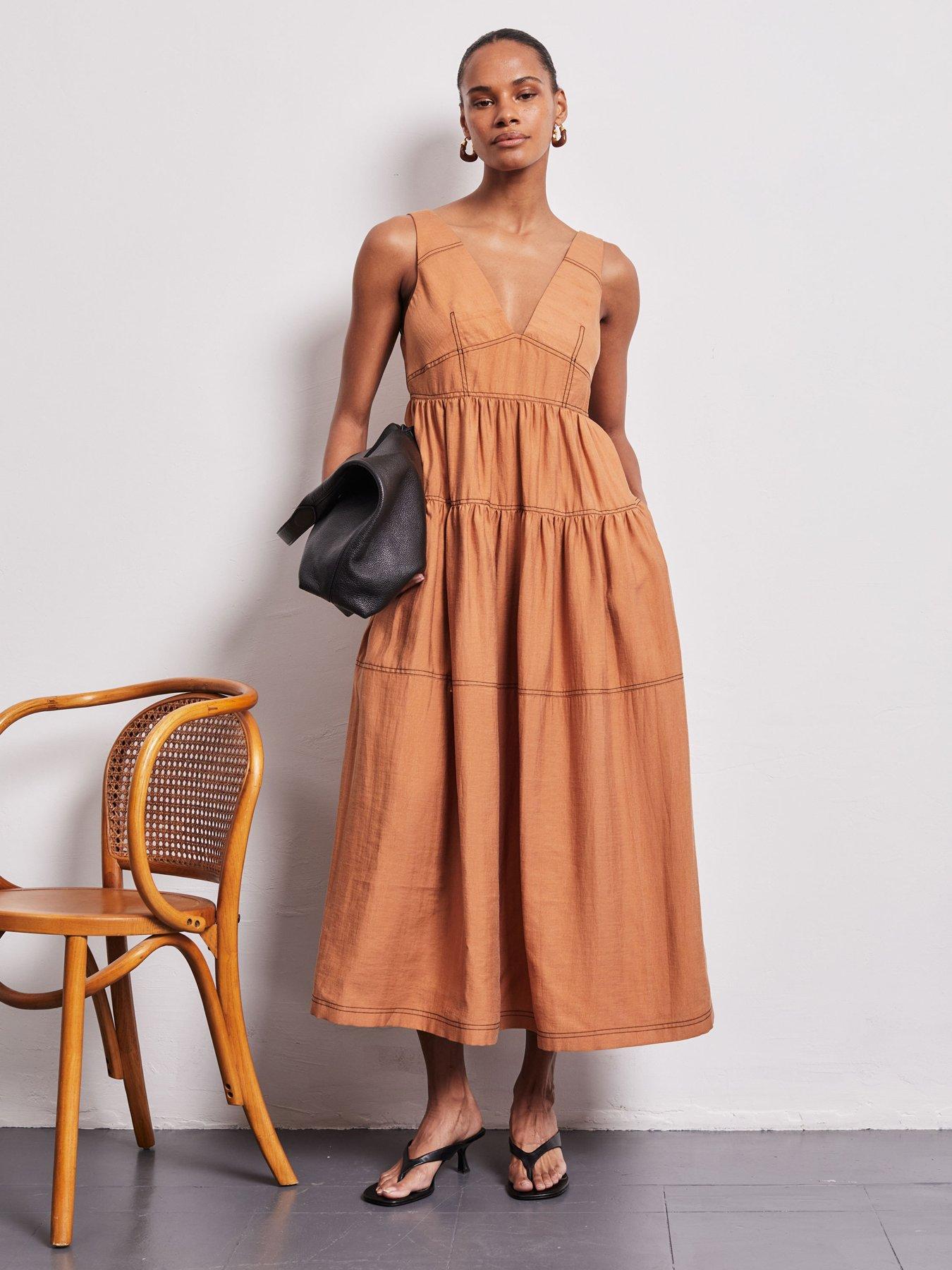 Image 2 of 5 of Vi.ve.re Polly Polly Sundress - Brown