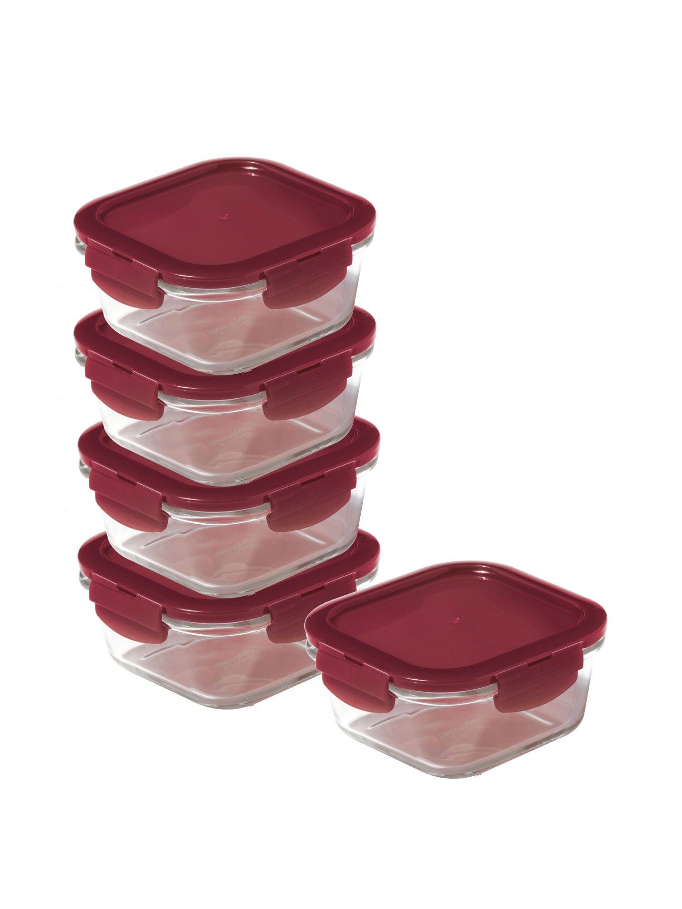Image 1 of 6 of Lock and Lock Ovenglass Square, 500ml Set Of 5