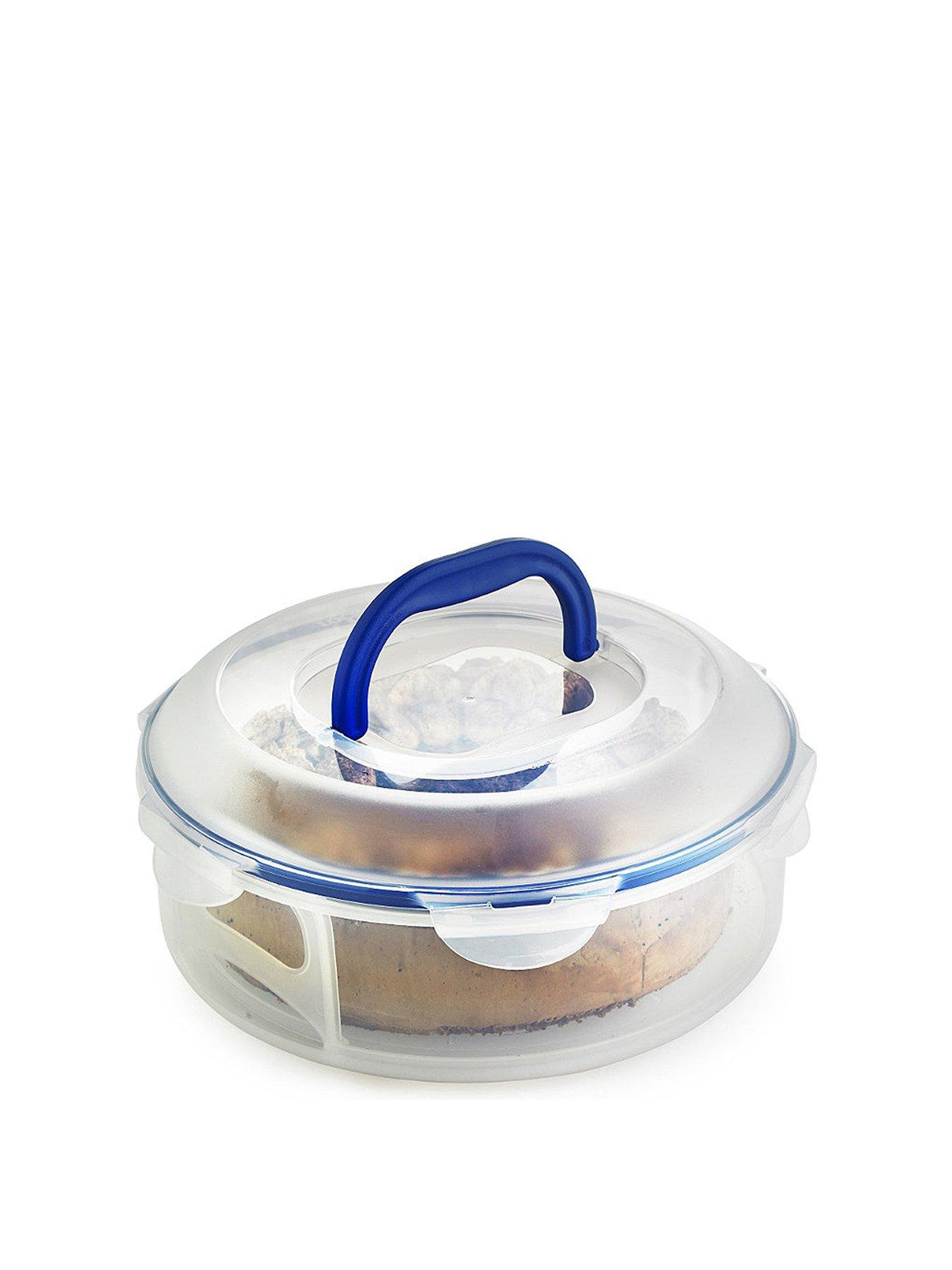 Image 2 of 5 of Lock and Lock Round Cake Carrier Tray &amp; Carrier Handle