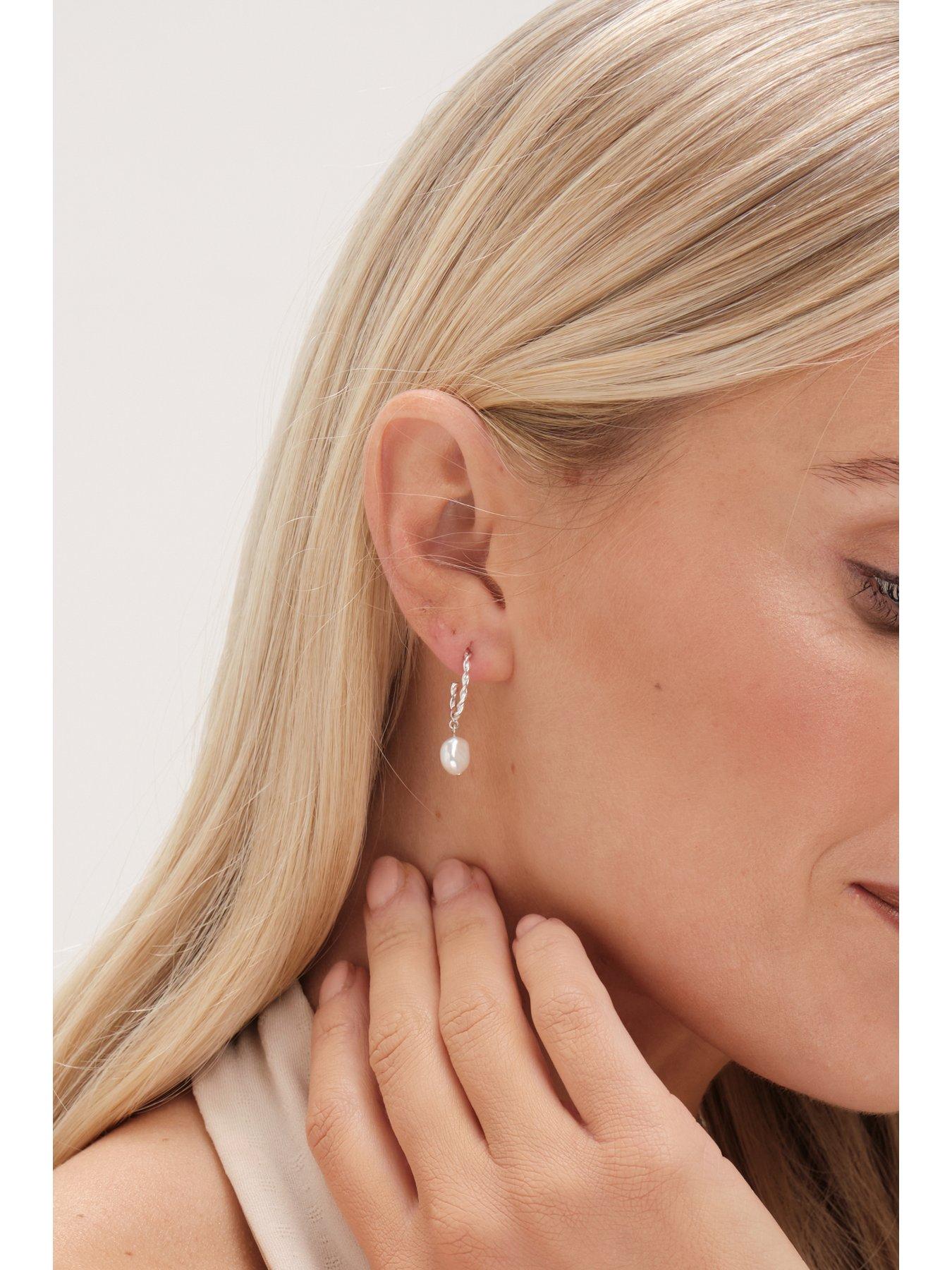 simply-silver-simply-silver-sterling-silver-925-polished-twist-and-pearl-hoop-earringsstillFront