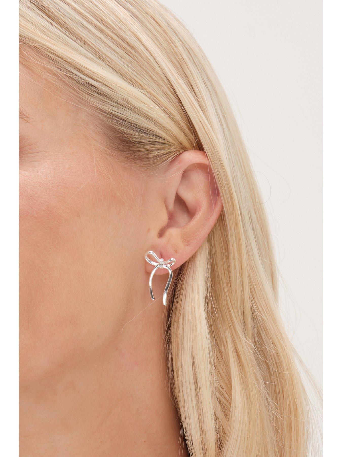 simply-silver-simply-silver-sterling-silver-925-polished-and-pave-bow-stud-earringsstillFront