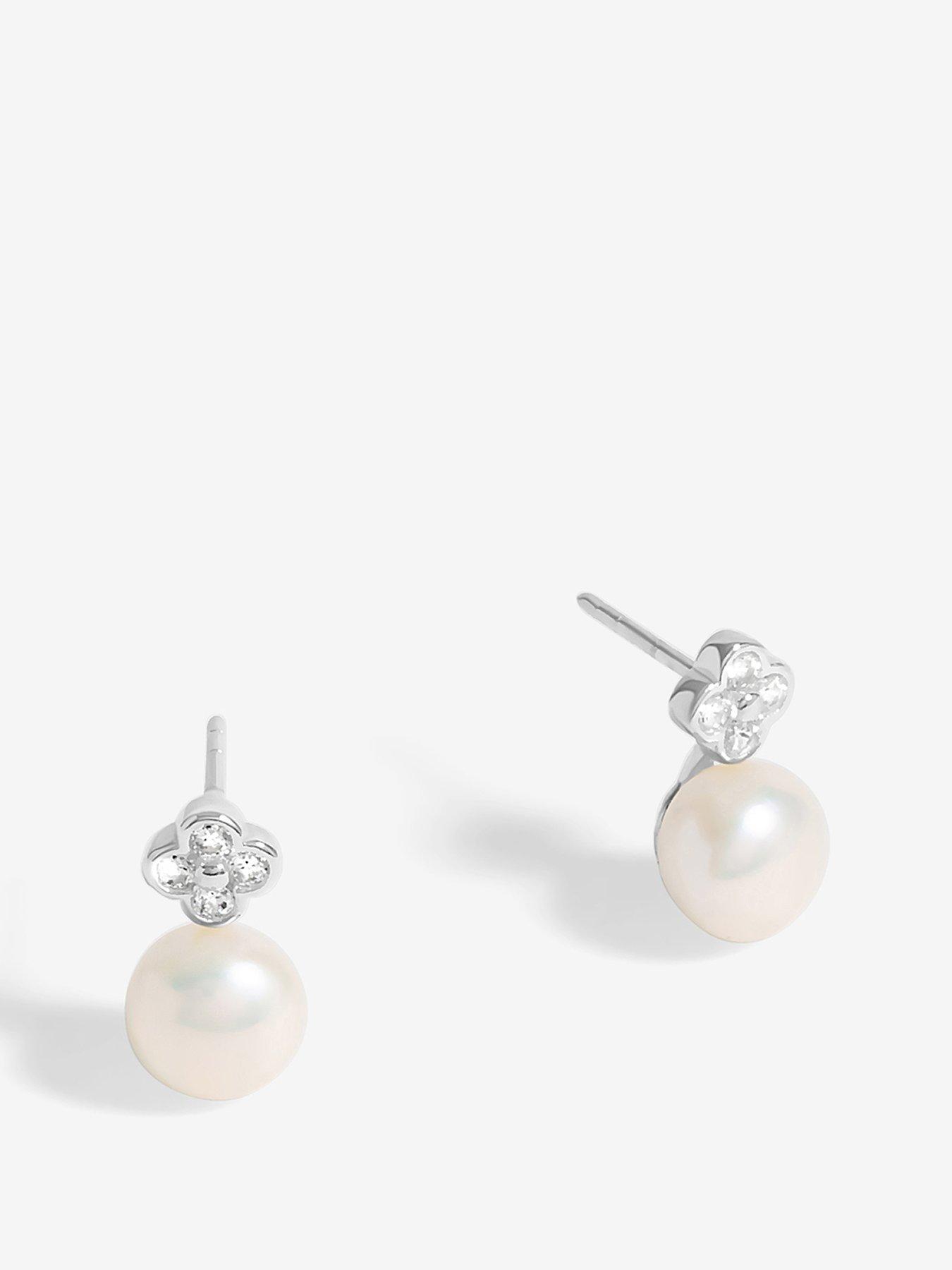 simply-silver-sterling-silver-925-cubic-zirconia-clover-and-pearl-drop-stud-earrings