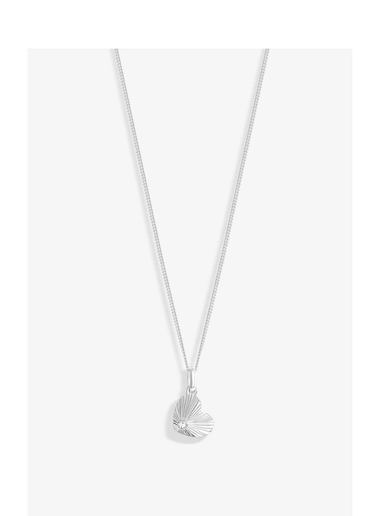 undefined Simply Silver Sterling Silver 925 Polished Diamond Cut Heart Pendant - incl chain cost