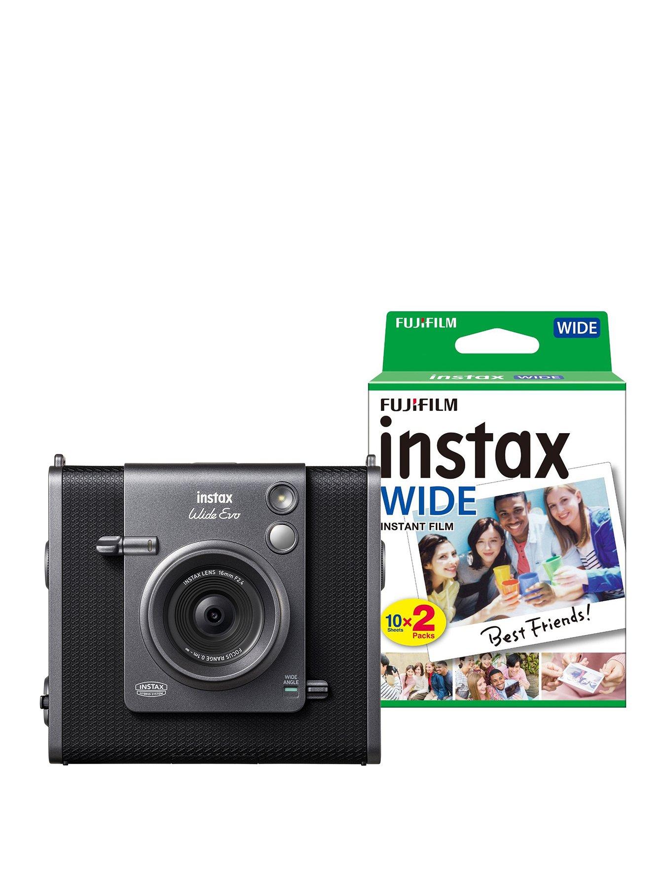 Image 1 of 7 of Fujifilm Instax Wide Evo Hybrid Instant Camera - Black + 20 Shot Film Pack