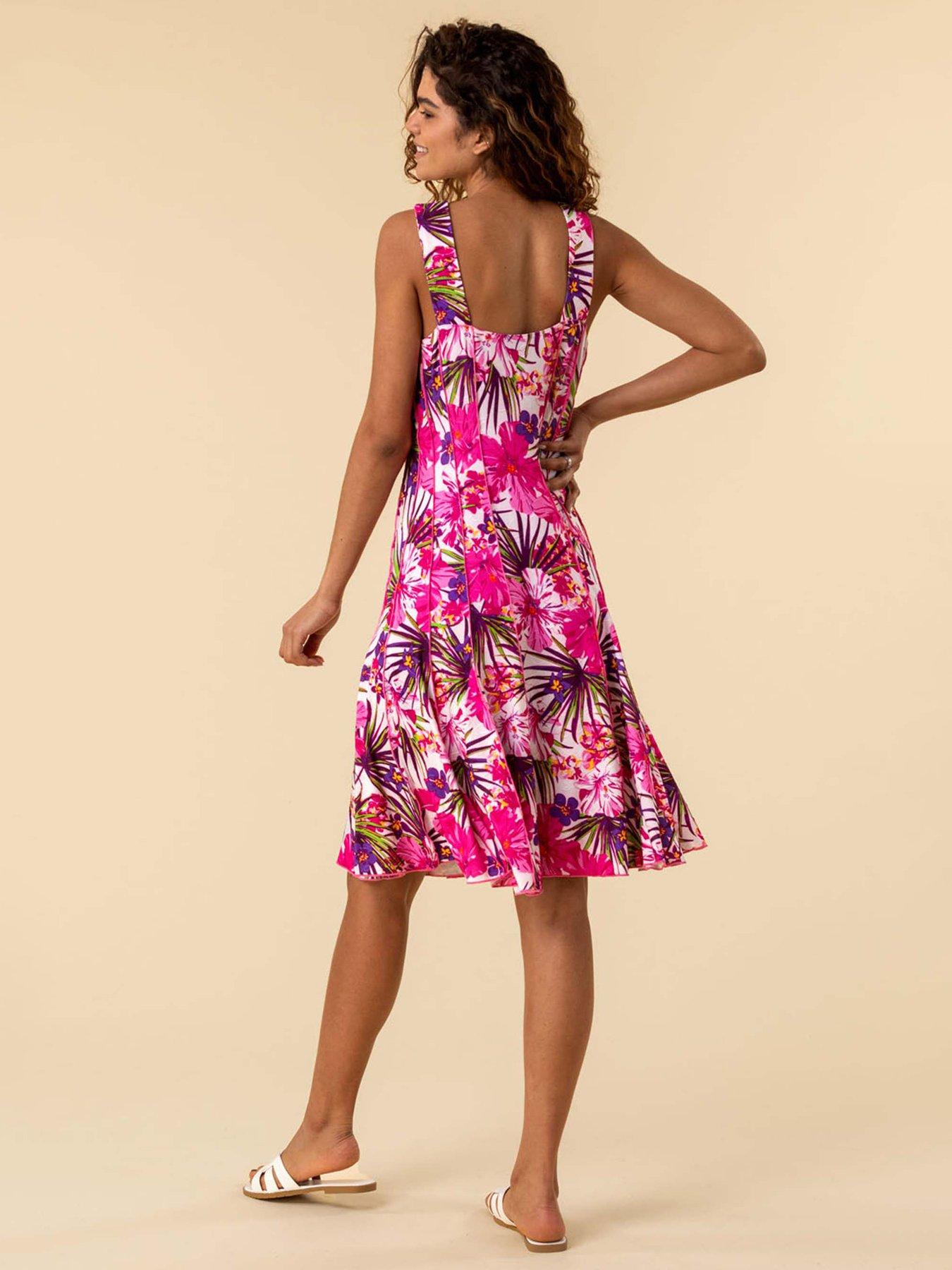 roman-tropical-floral-panel-skater-dressstillFront