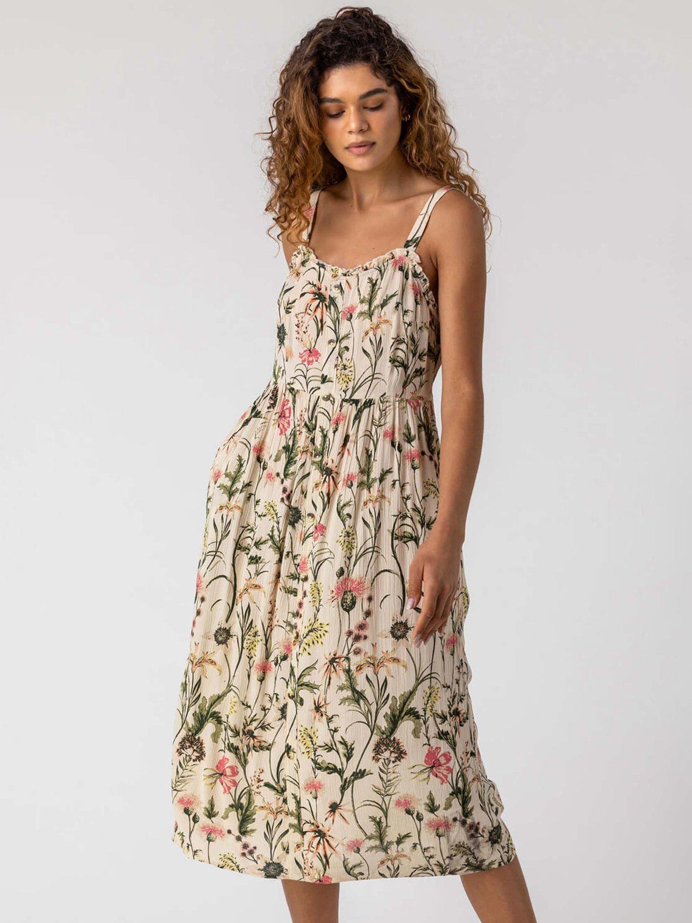 Image 3 of 5 of Roman Floral Print Button Down Sun Dress
