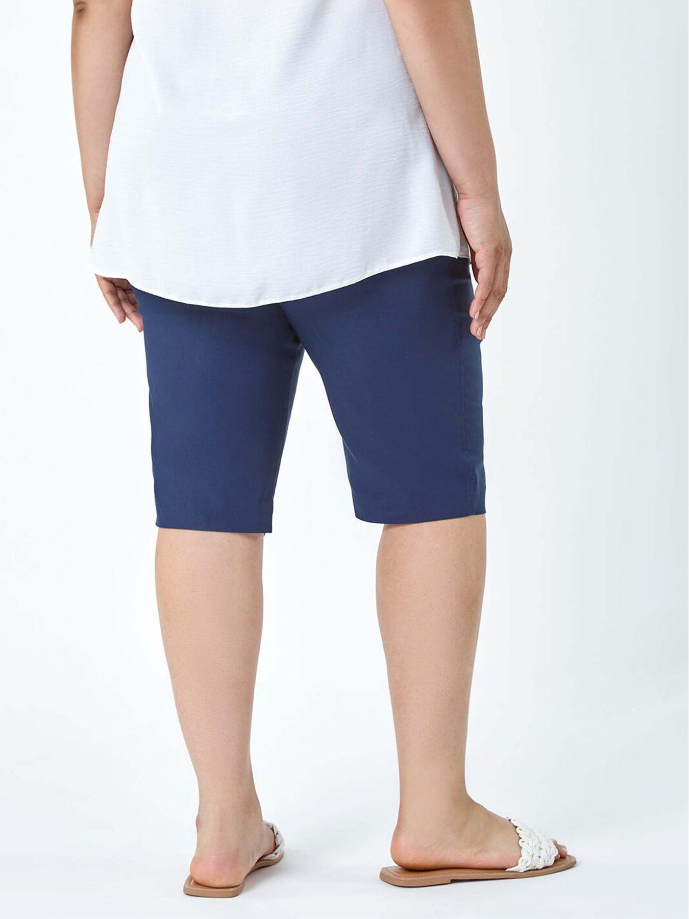 roman-curve-knee-length-stretch-shorts-navystillFront