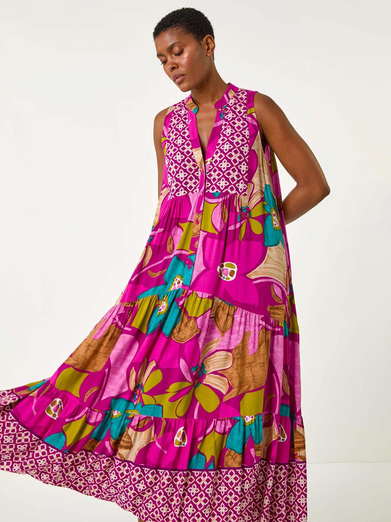 roman-boho-floral-print-smock-maxi-dressback