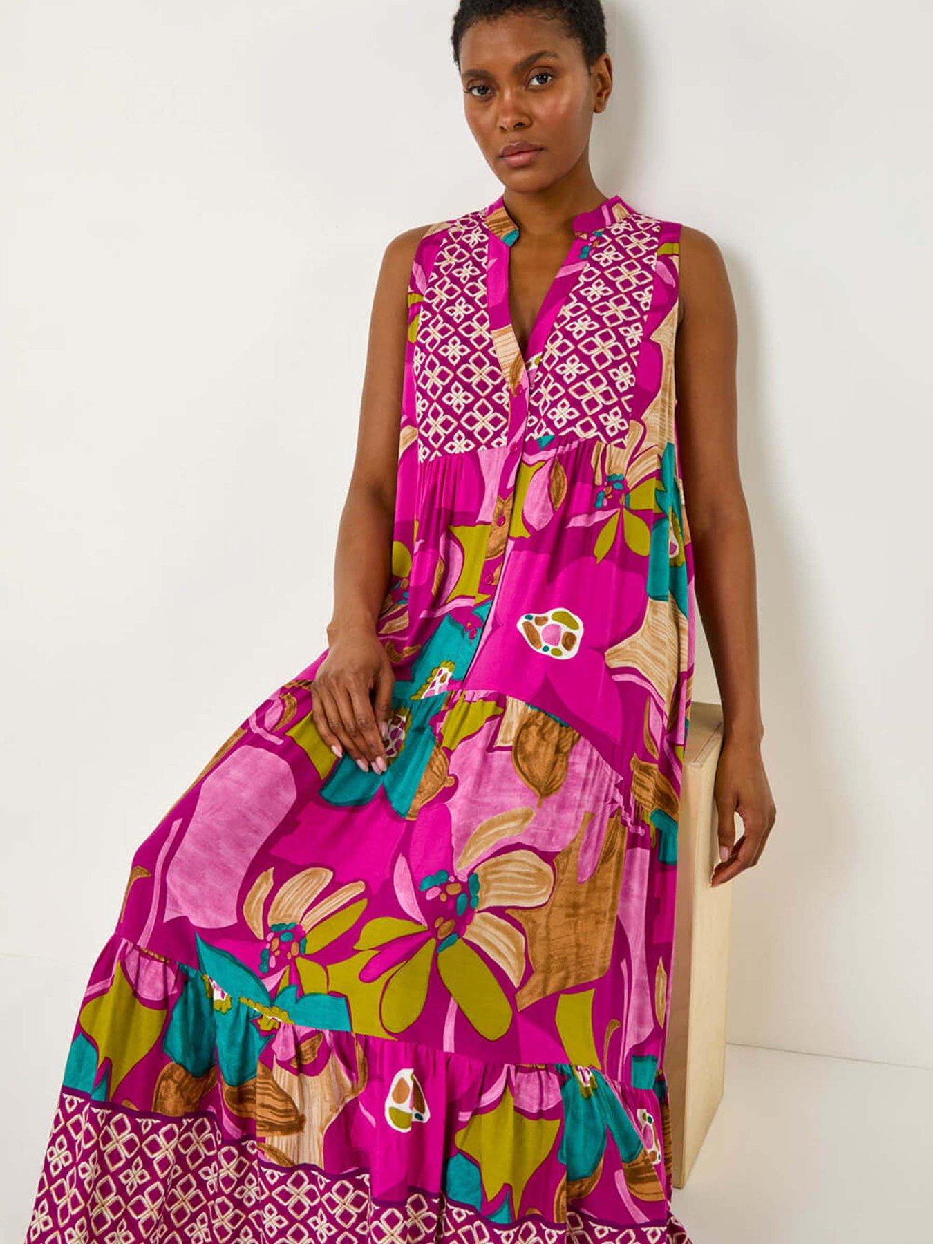roman-boho-floral-print-smock-maxi-dressoutfit