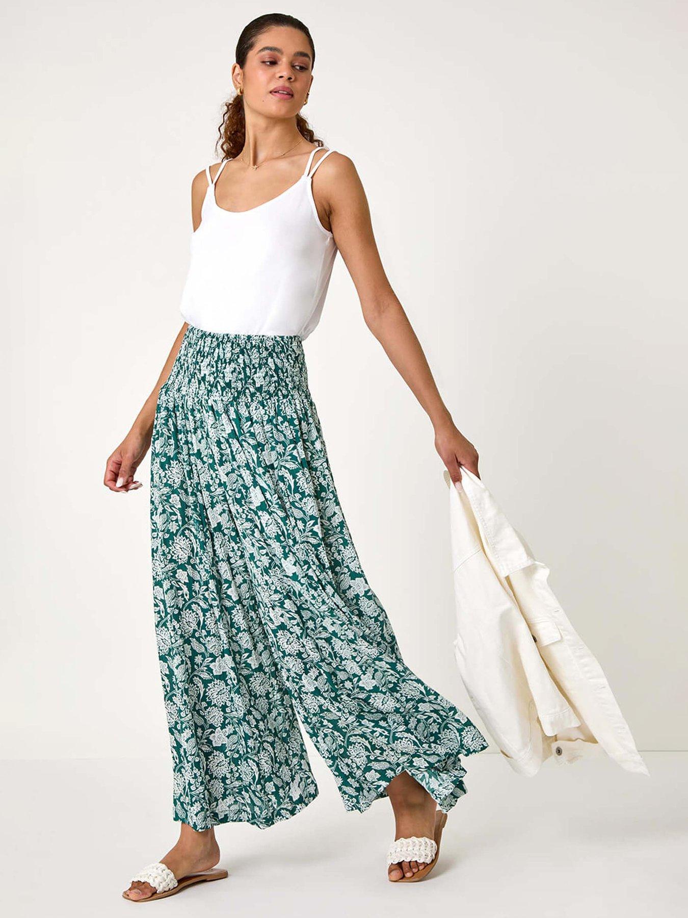 roman-floral-leaf-shirred-palazzo-stretch-trouserback