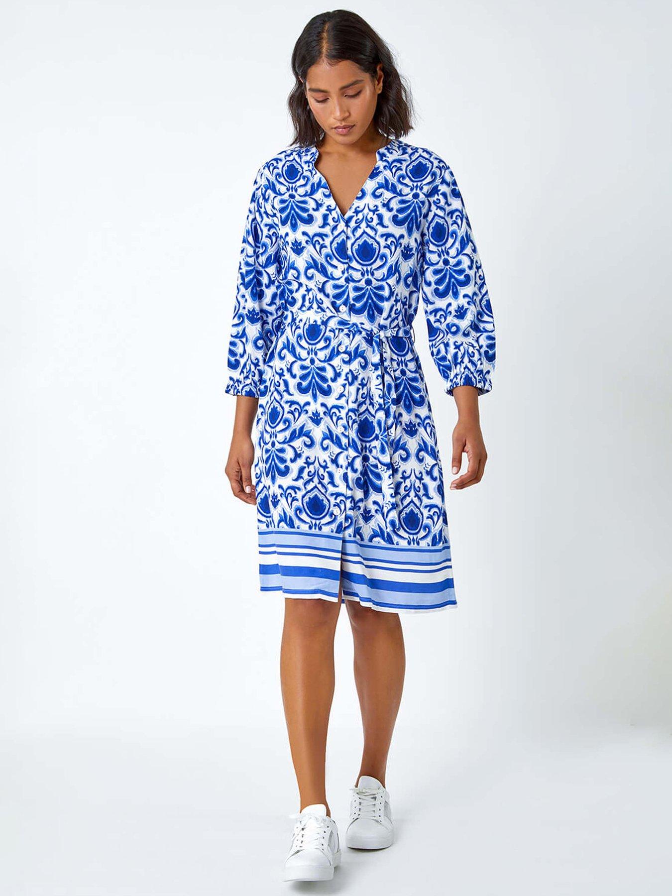 roman-abstract-border-print-shirt-dressfront
