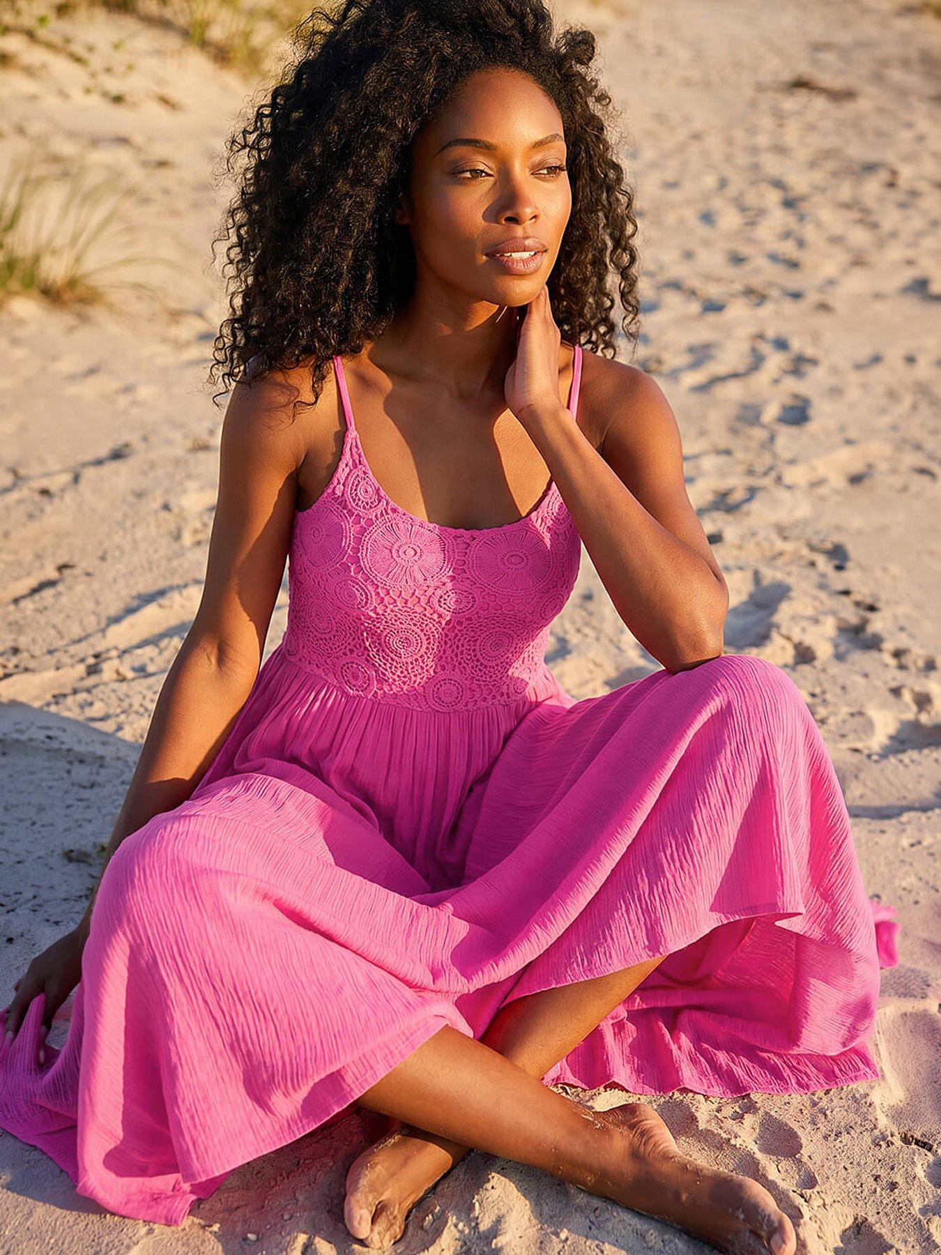 Roman Lace Bodice Shirred Midi Dress