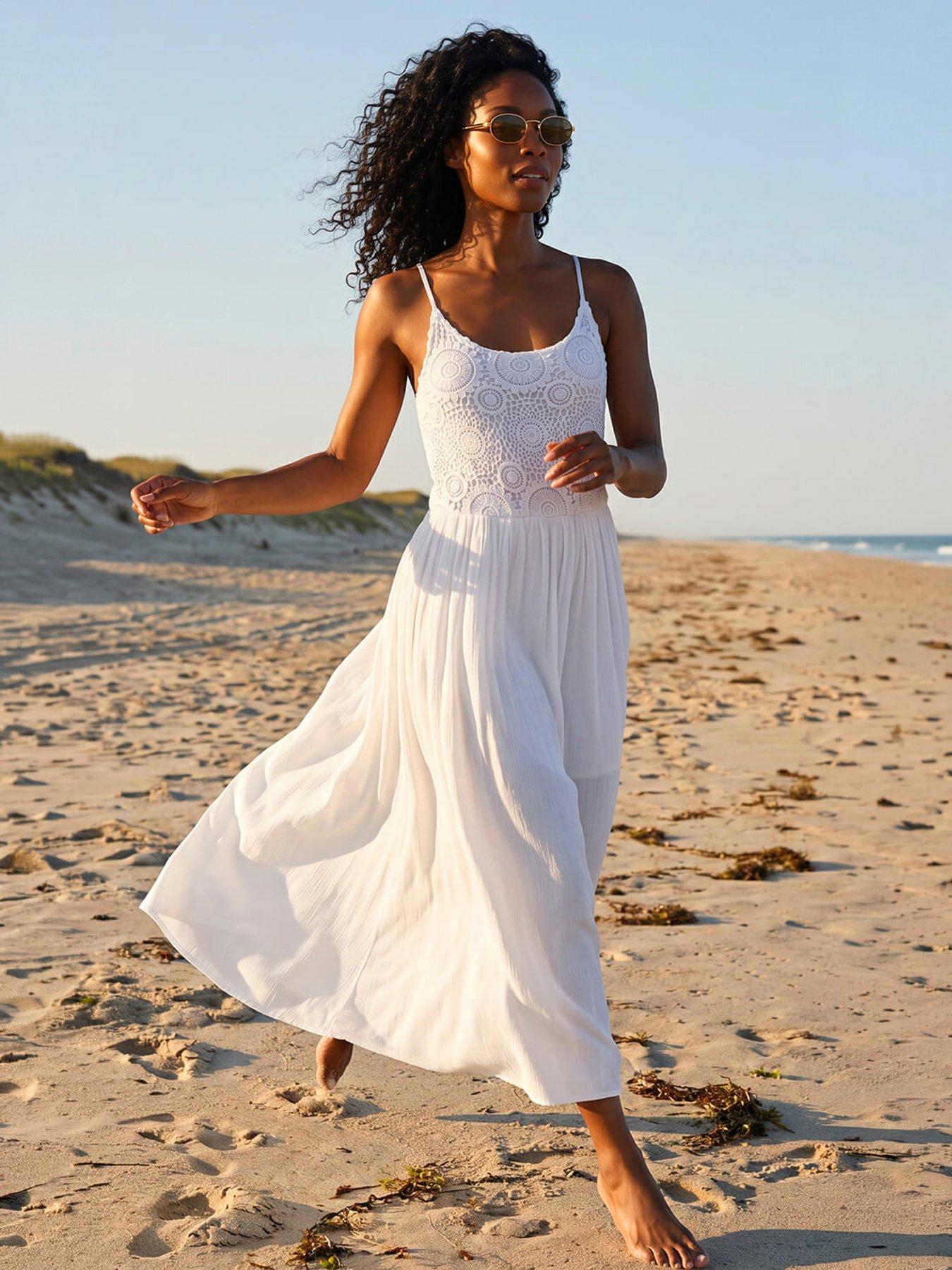 Roman Lace Bodice Shirred Midi Dress
