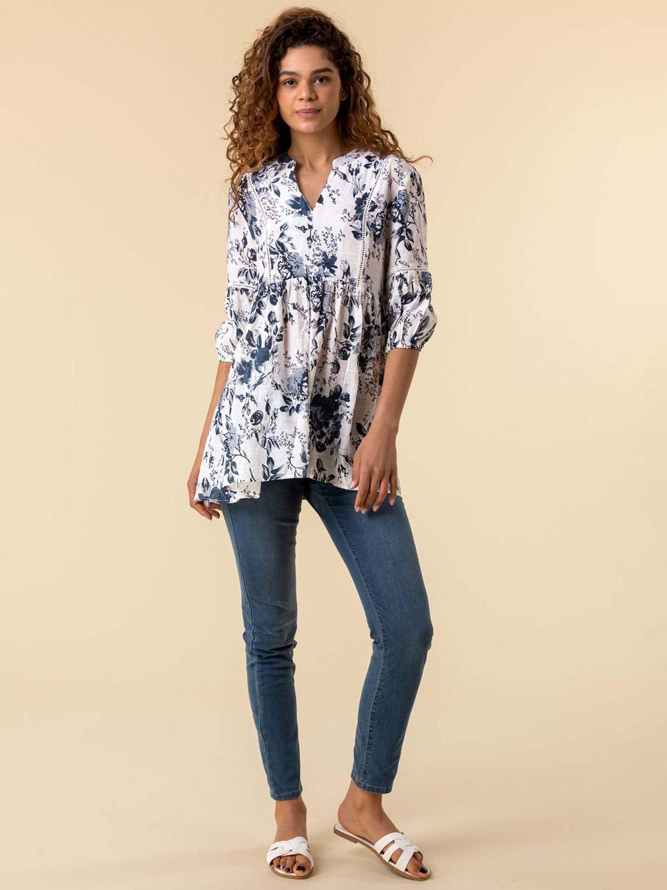 roman-floral-print-notch-neck-topback
