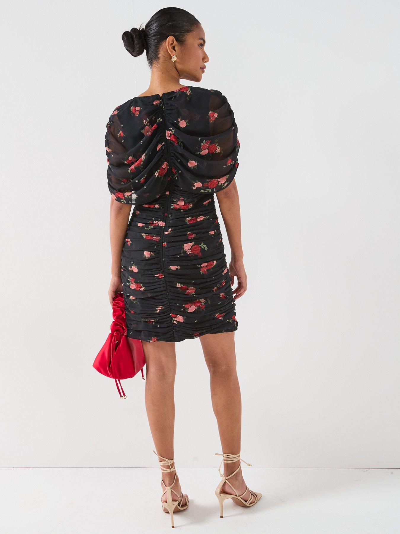 v-by-very-ruched-floral-printed-mini-dress-printstillFront