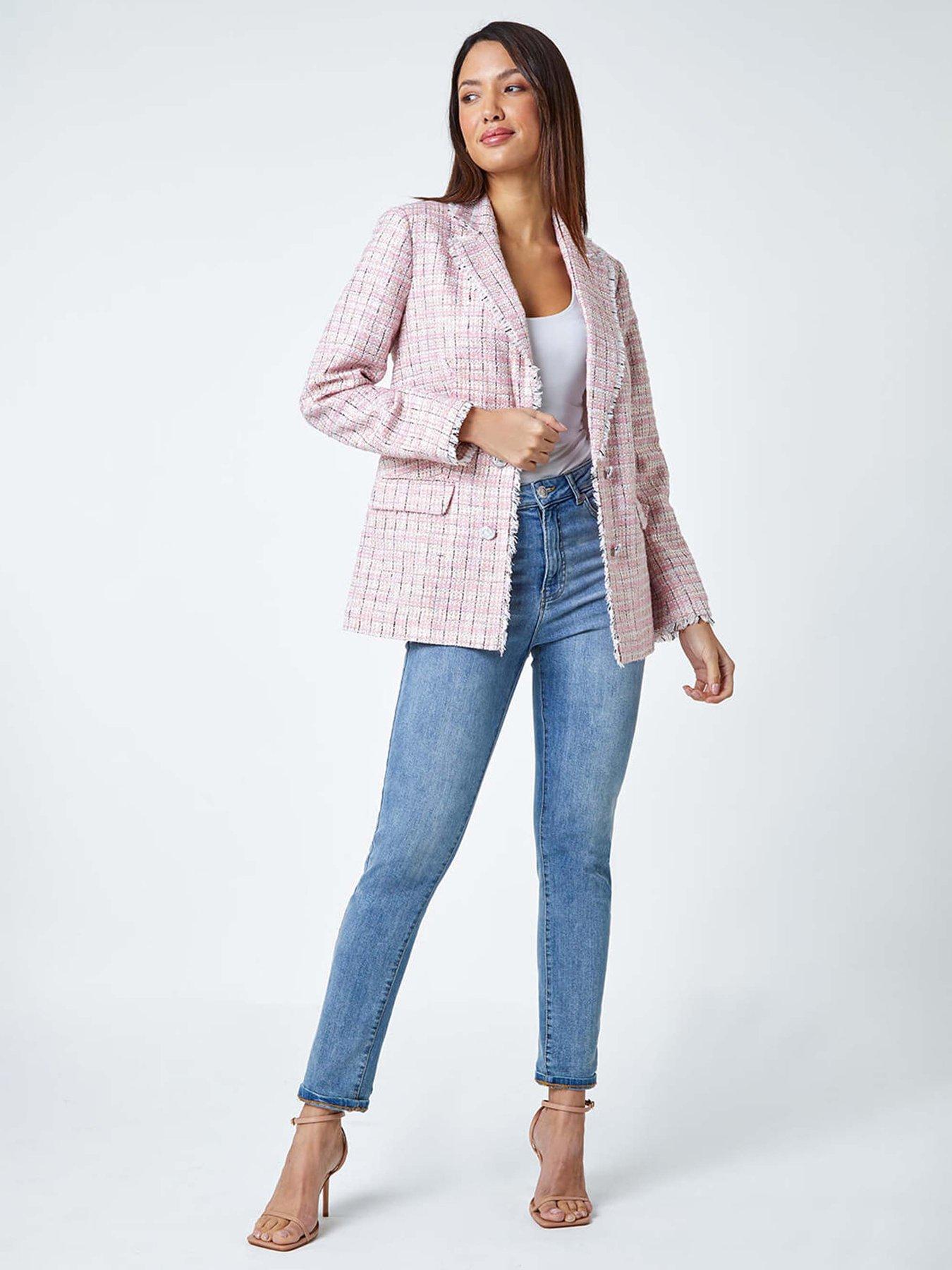 roman-frayed-edge-boucle-check-jacket-pinkback