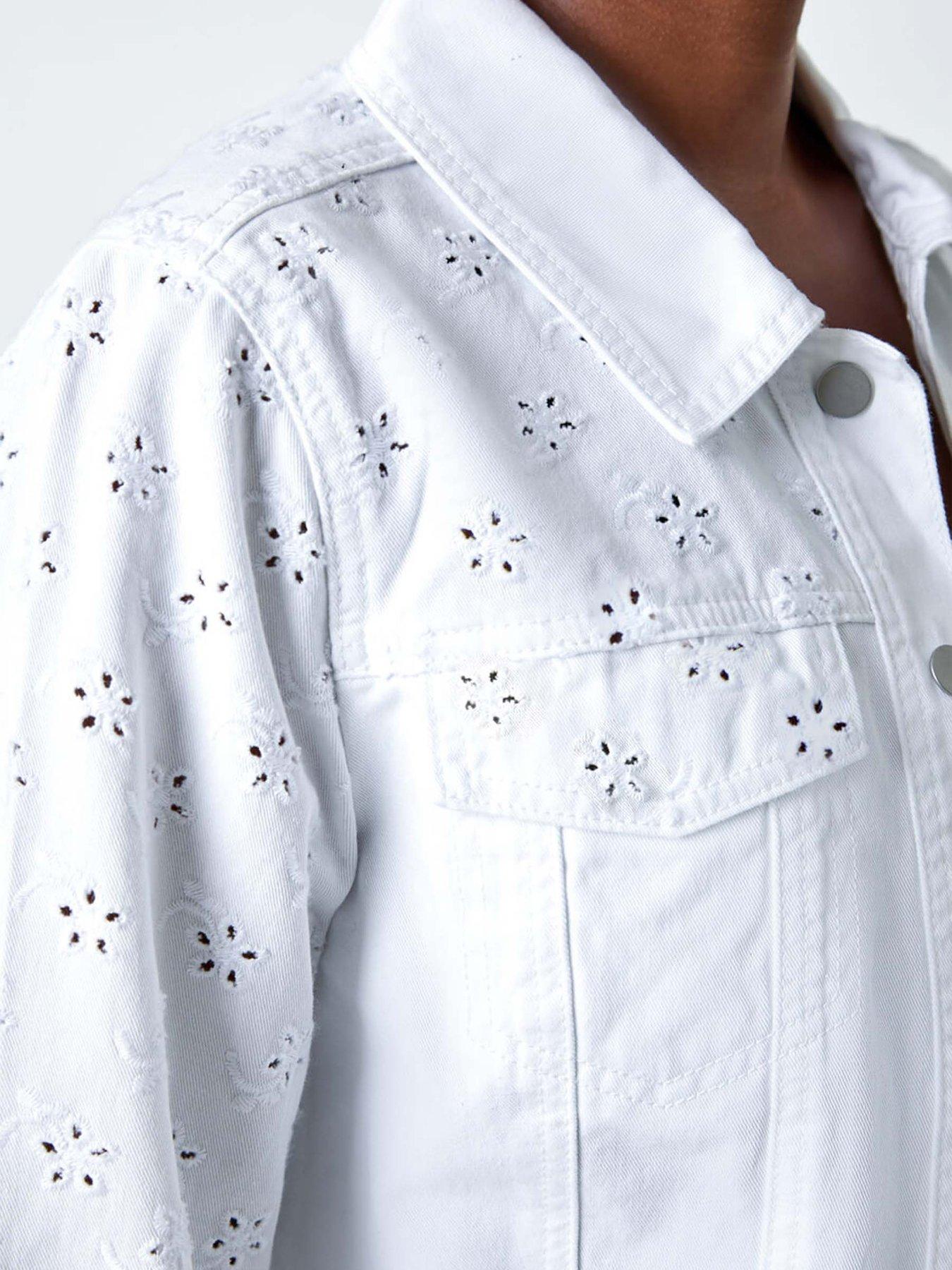 Image 5 of 5 of Roman Cotton Blend Broderie Sleeve Jacket