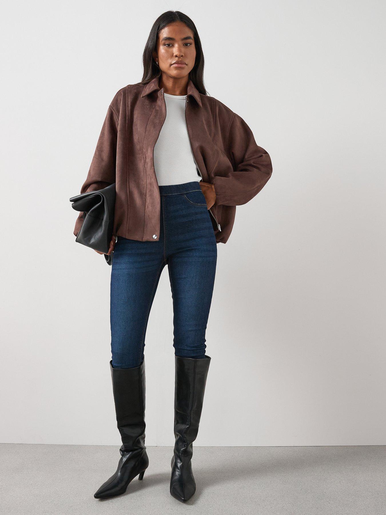 Image 3 of 5 of The Very Collection High Waist Denim Jeggings - Dark Wash