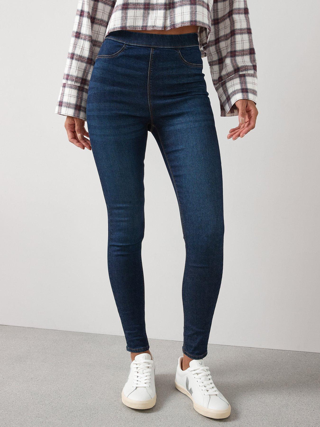 The Very Collection Tall High Waist Denim Jeggings - Dark Wash