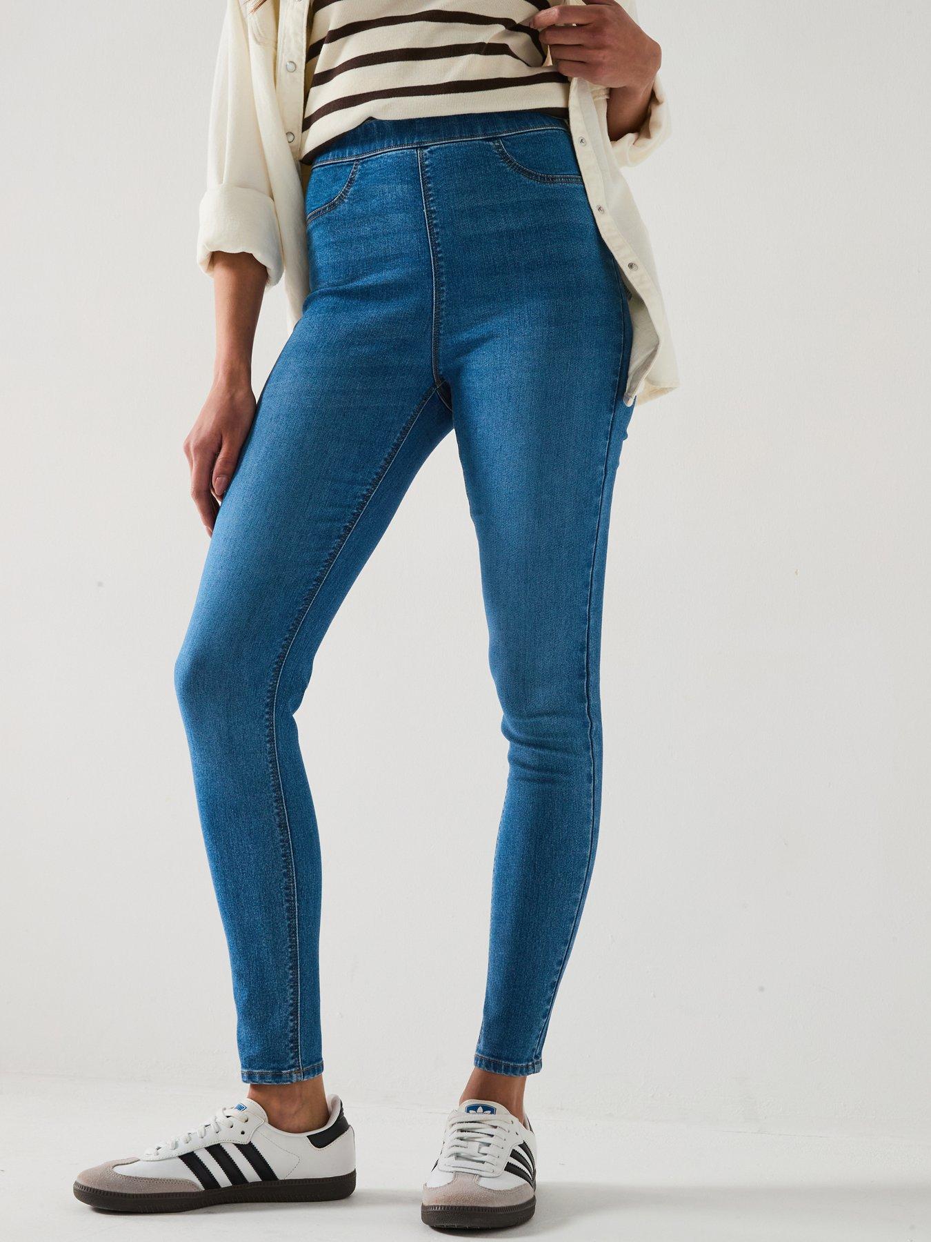 V by Very Tall High Waist Denim Jeggings - Mid Wash