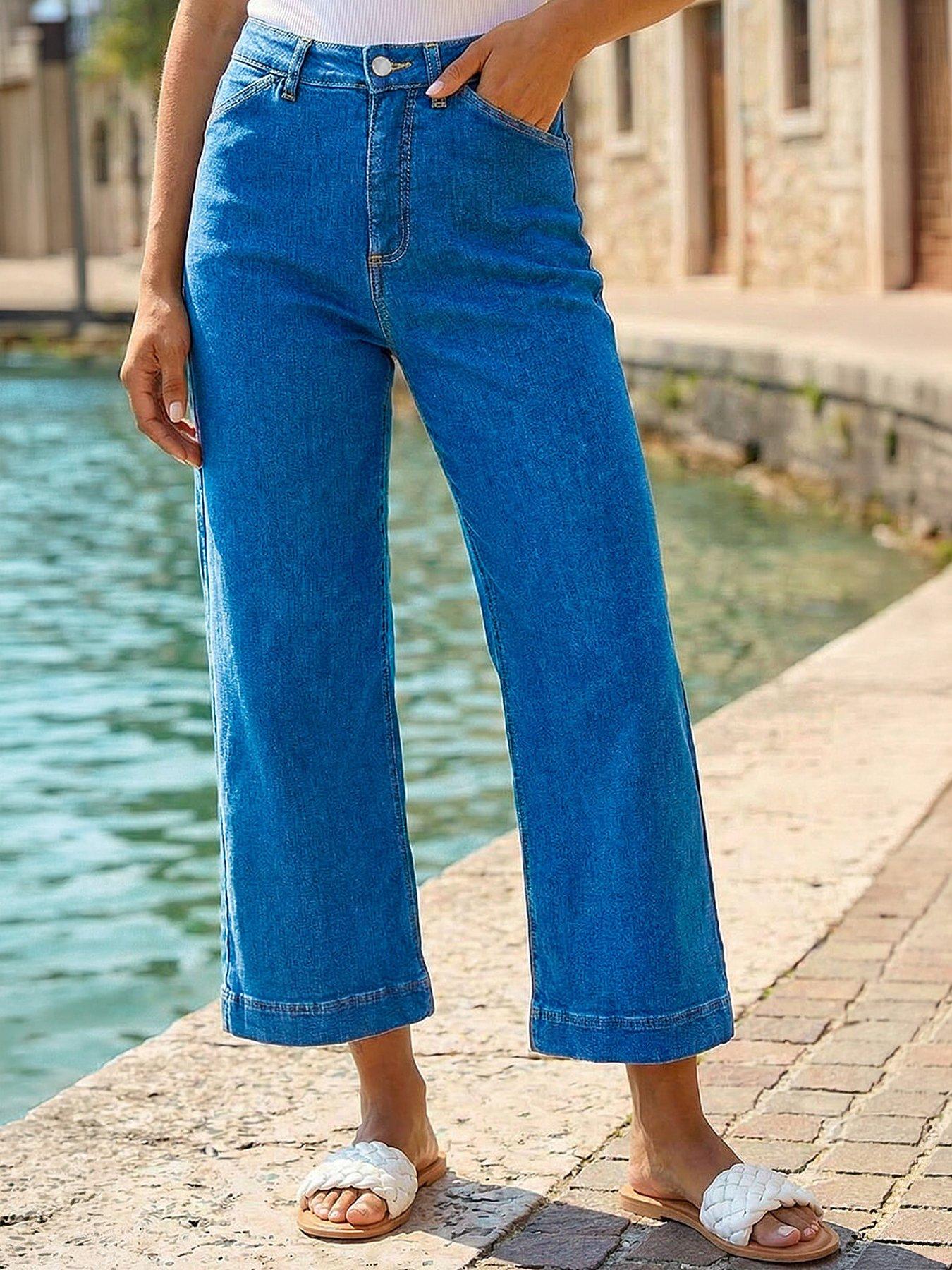 Image 3 of 5 of Roman Cotton Denim Stretch Culottes