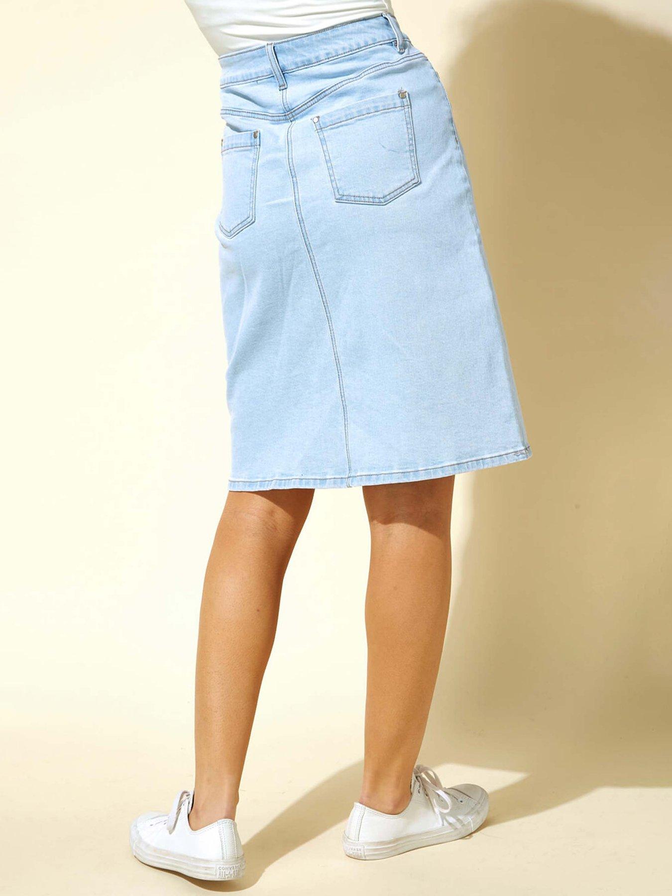 roman-cotton-denim-stretch-a-line-skirtstillFront