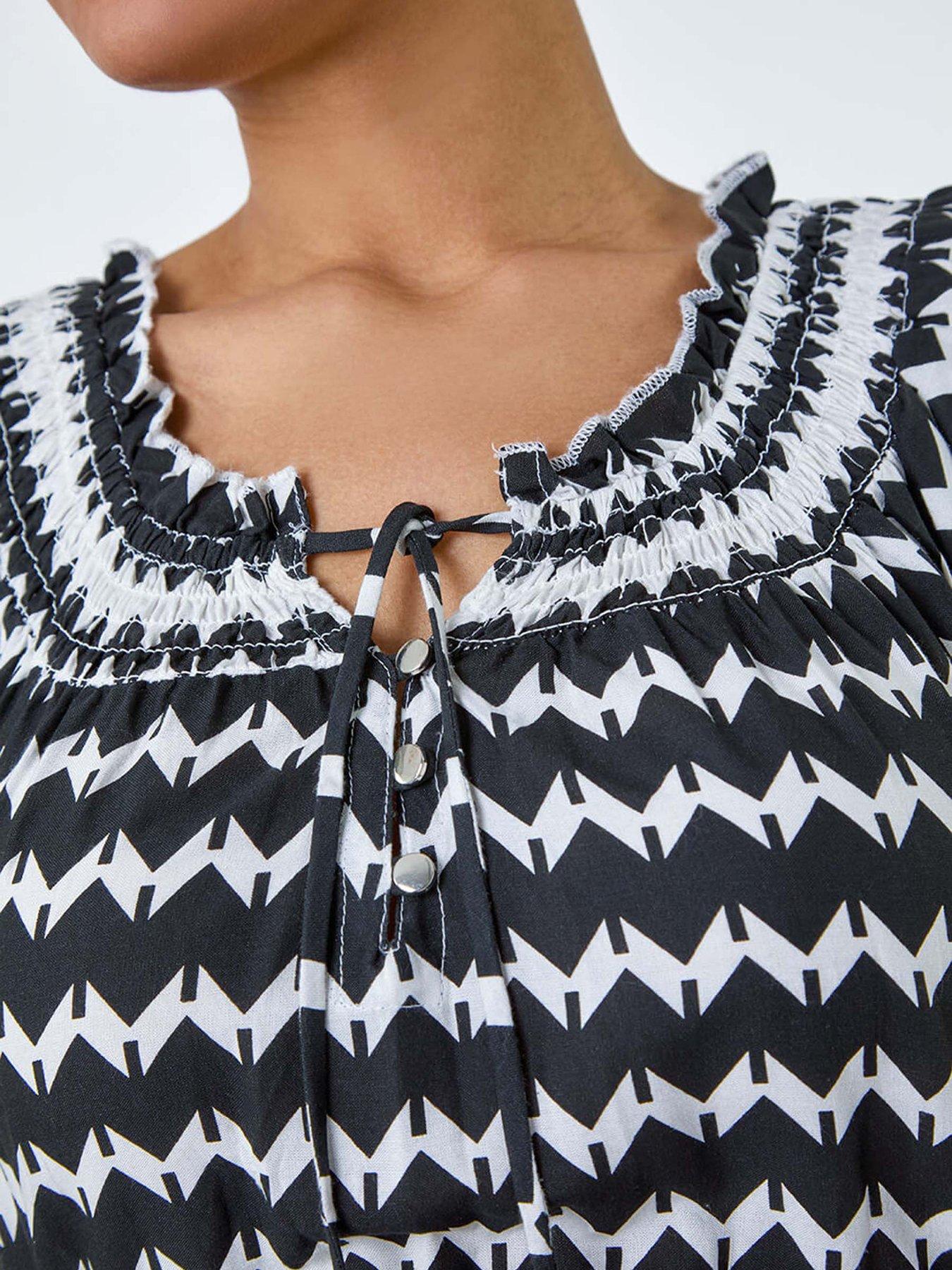 roman-zig-zag-border-print-shirred-dressdetail
