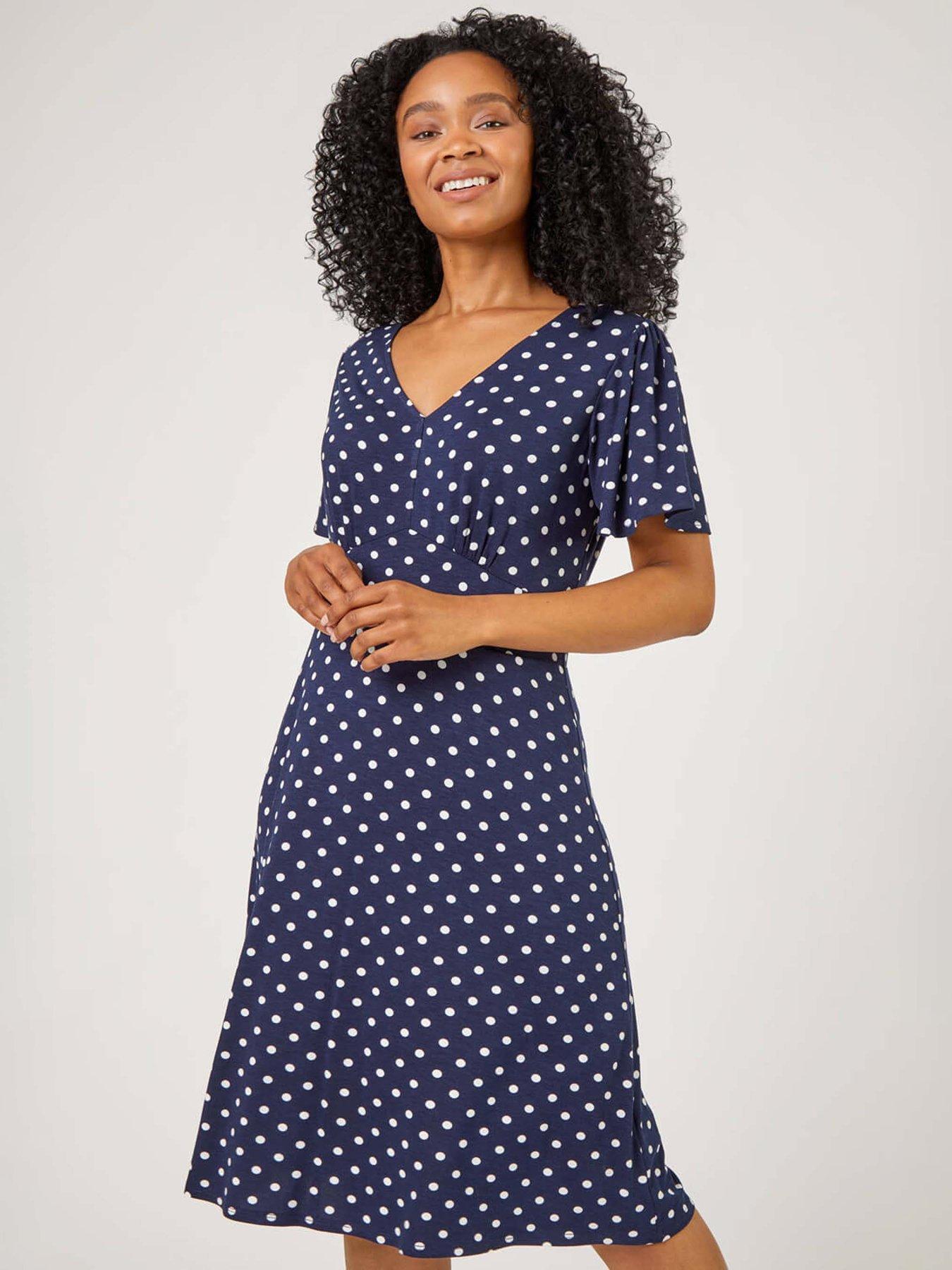 Roman Petite Spot Print Stretch Jersey Dress