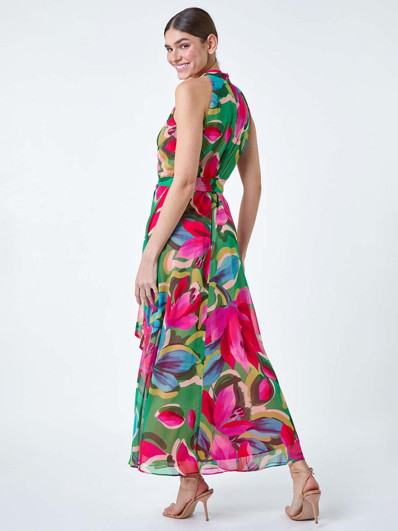 roman-floral-print-halterneck-maxi-dressback