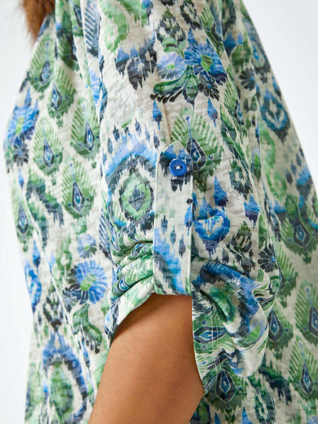 roman-aztec-burnout-print-relaxed-v-neck-tunic-topdetail