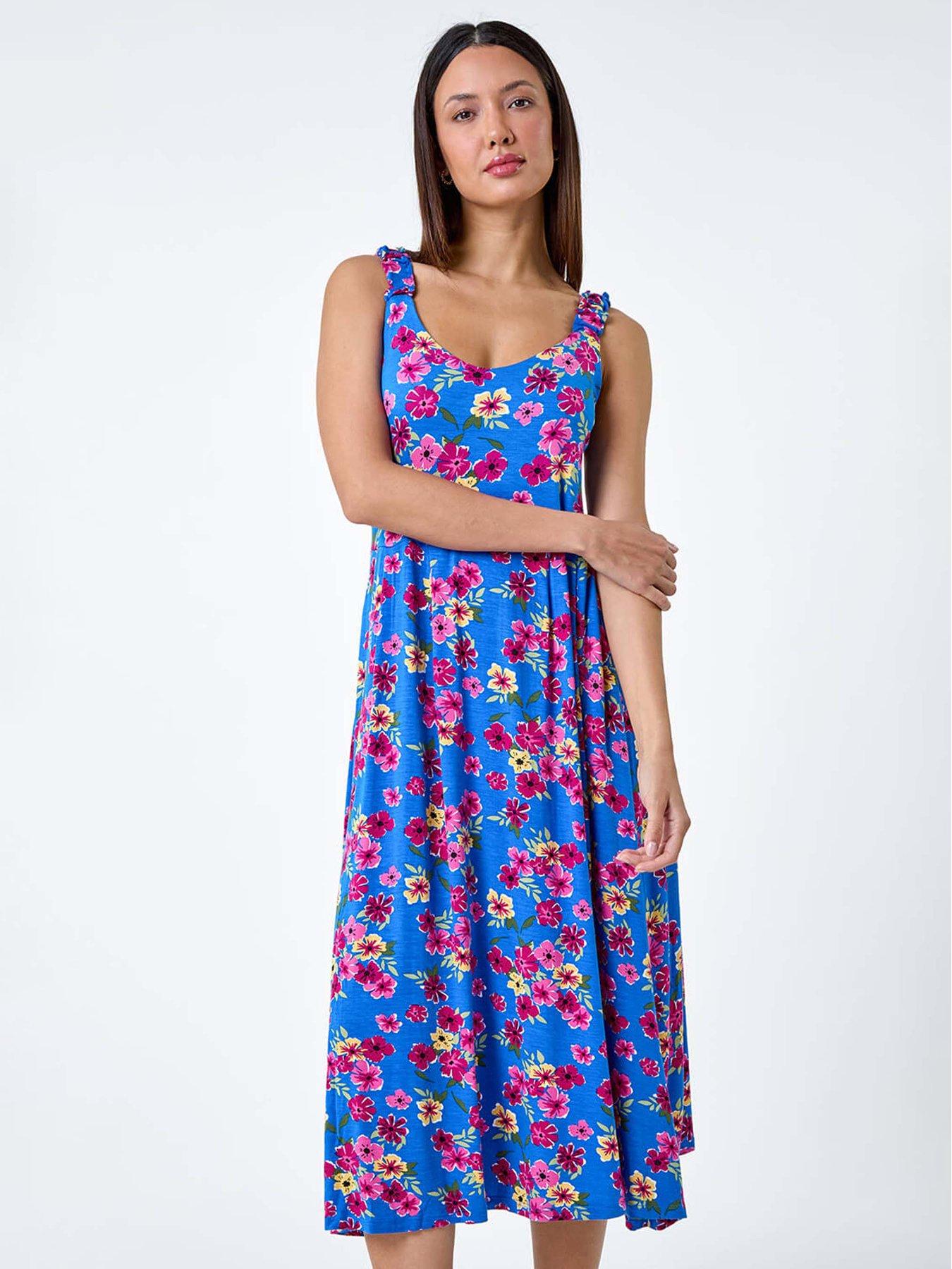 roman-floral-shirred-strap-midi-dressoutfit