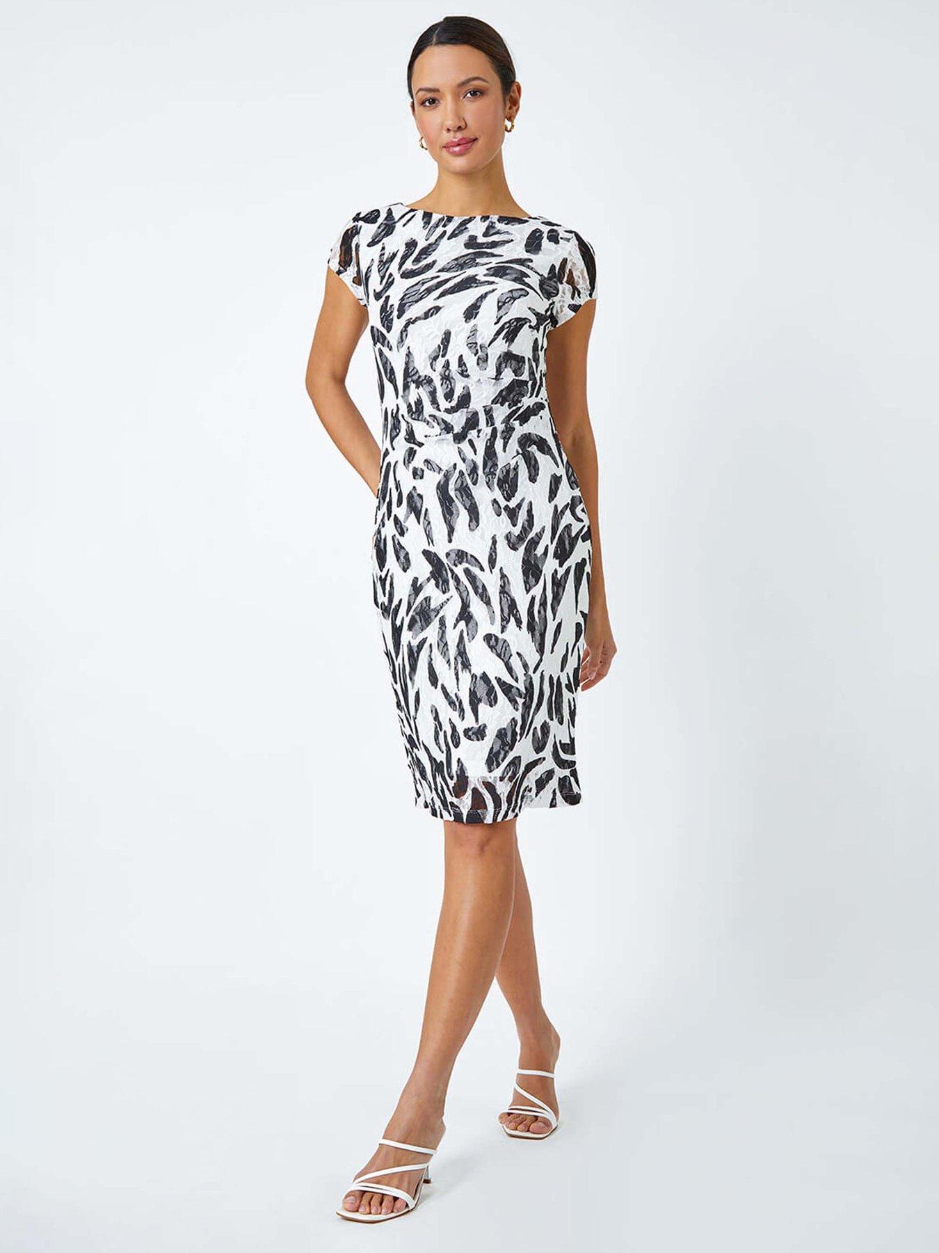 roman-leaf-print-stretch-bodycon-lace-dressstillFront