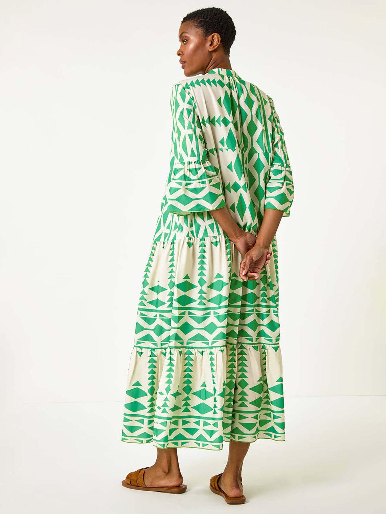 roman-aztec-print-tiered-midi-smock-dressstillFront