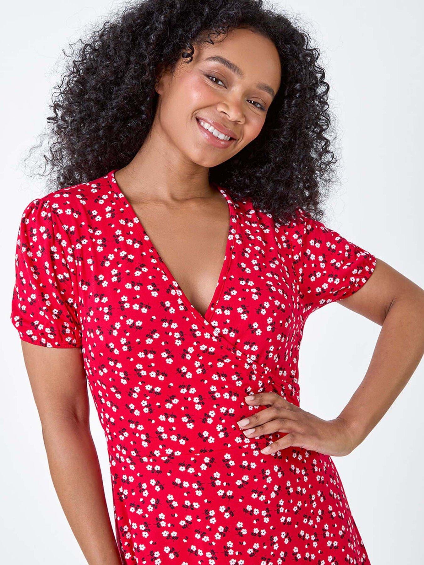 roman-petite-ditsy-stretch-wrap-dressoutfit