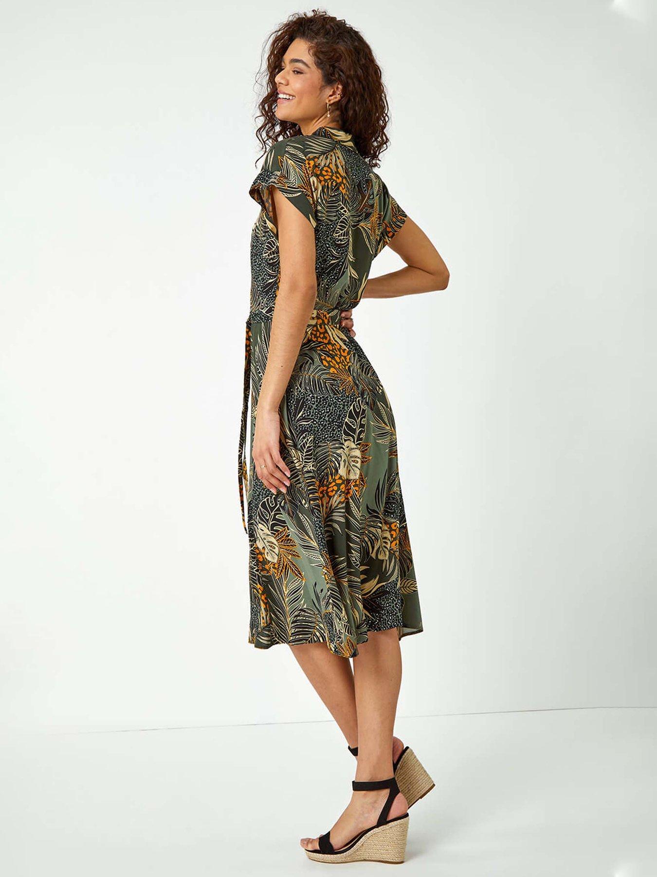 roman-tropical-leaf-print-shirt-dressback