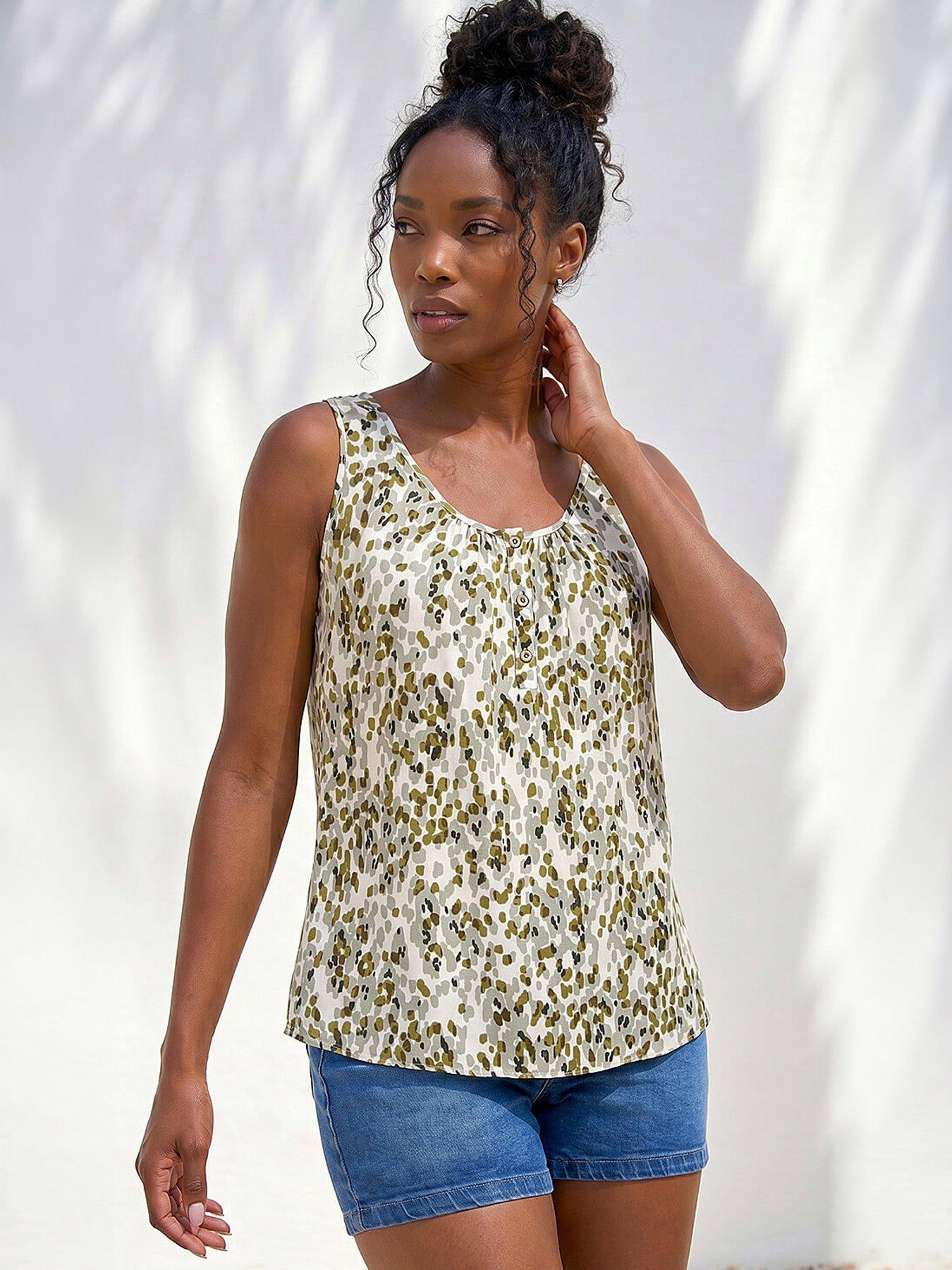 Image 1 of 5 of Roman Abstract Spot Print Button Vest