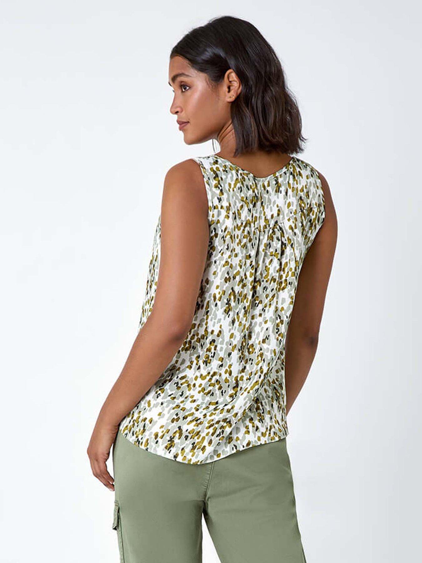 Image 2 of 5 of Roman Abstract Spot Print Button Vest