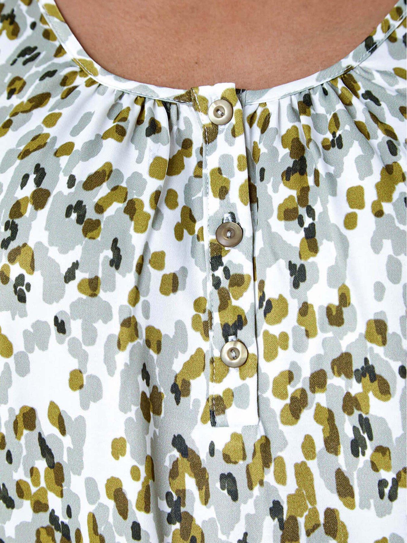 Image 5 of 5 of Roman Abstract Spot Print Button Vest