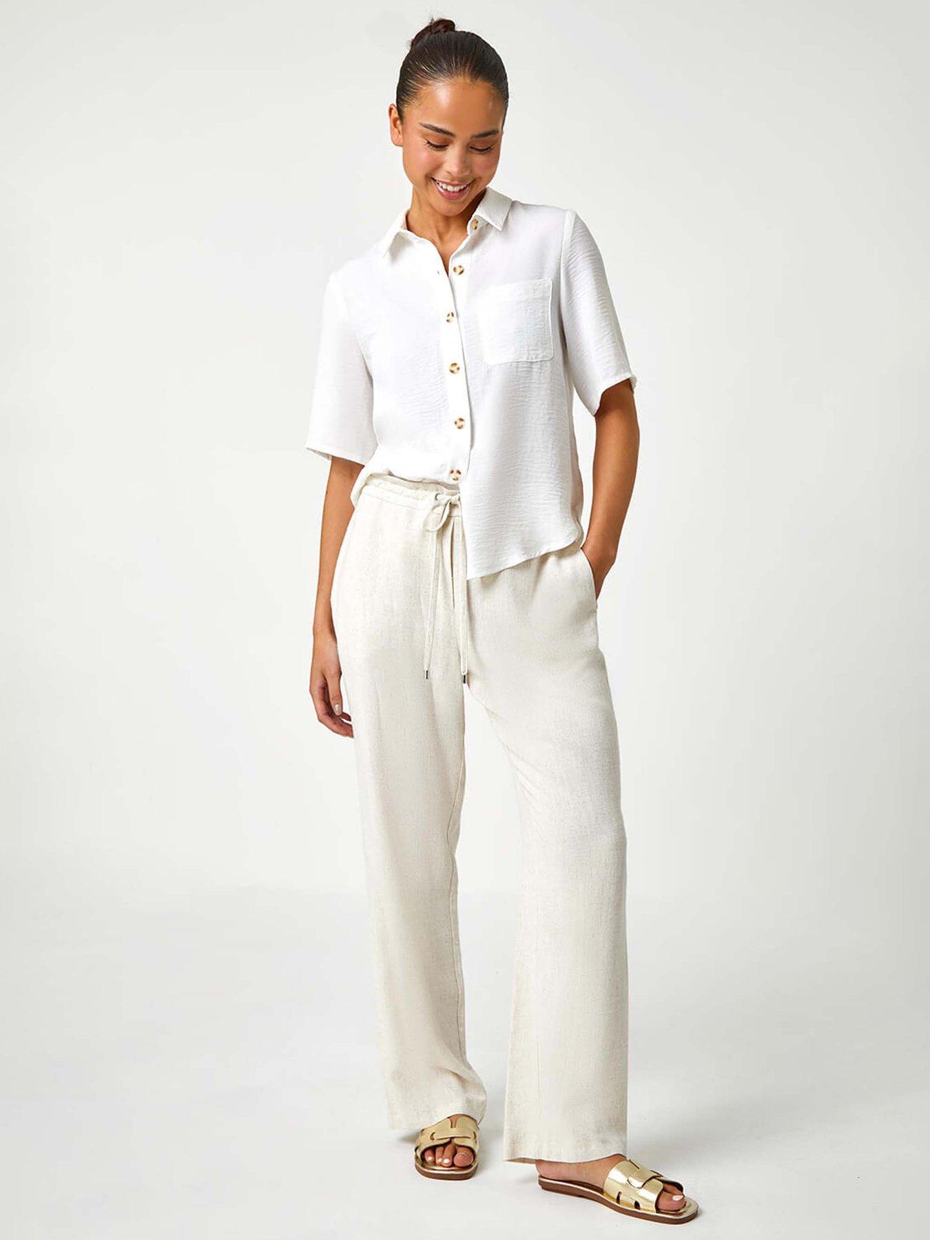 Image 3 of 5 of Roman Petite Button Up Pocket Shirt - White