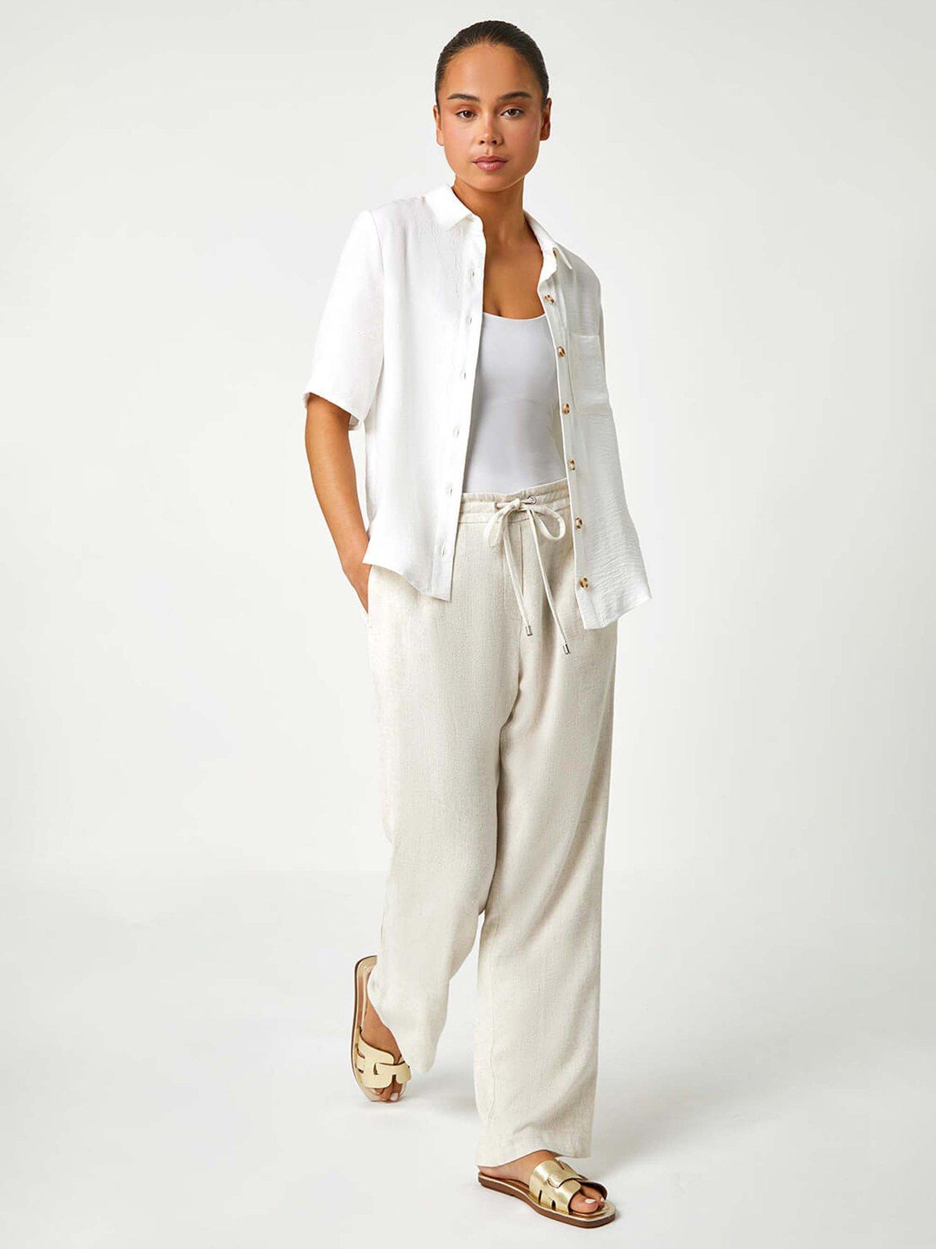 Image 4 of 5 of Roman Petite Button Up Pocket Shirt - White