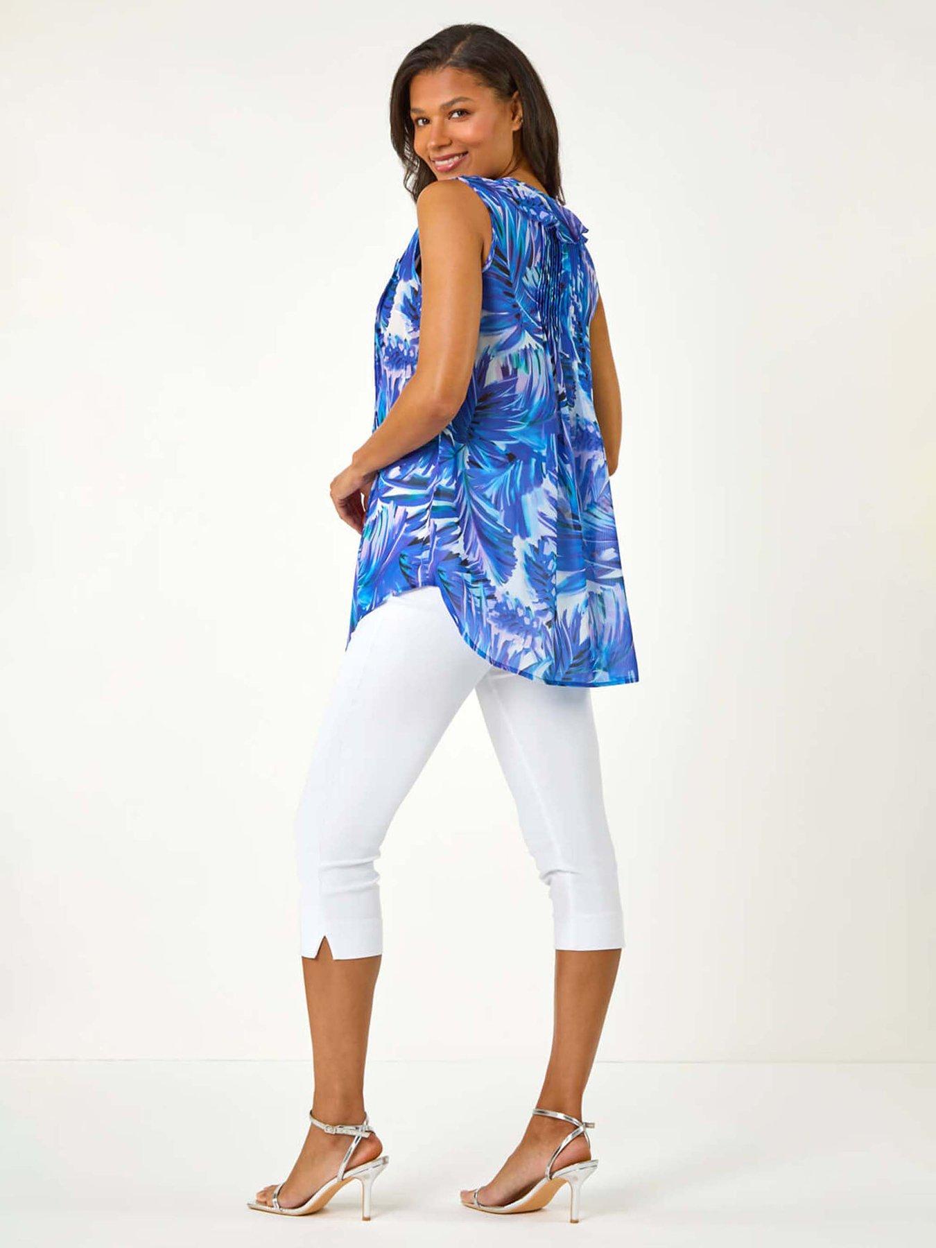 roman-leaf-print-frill-pintuck-detail-topstillFront