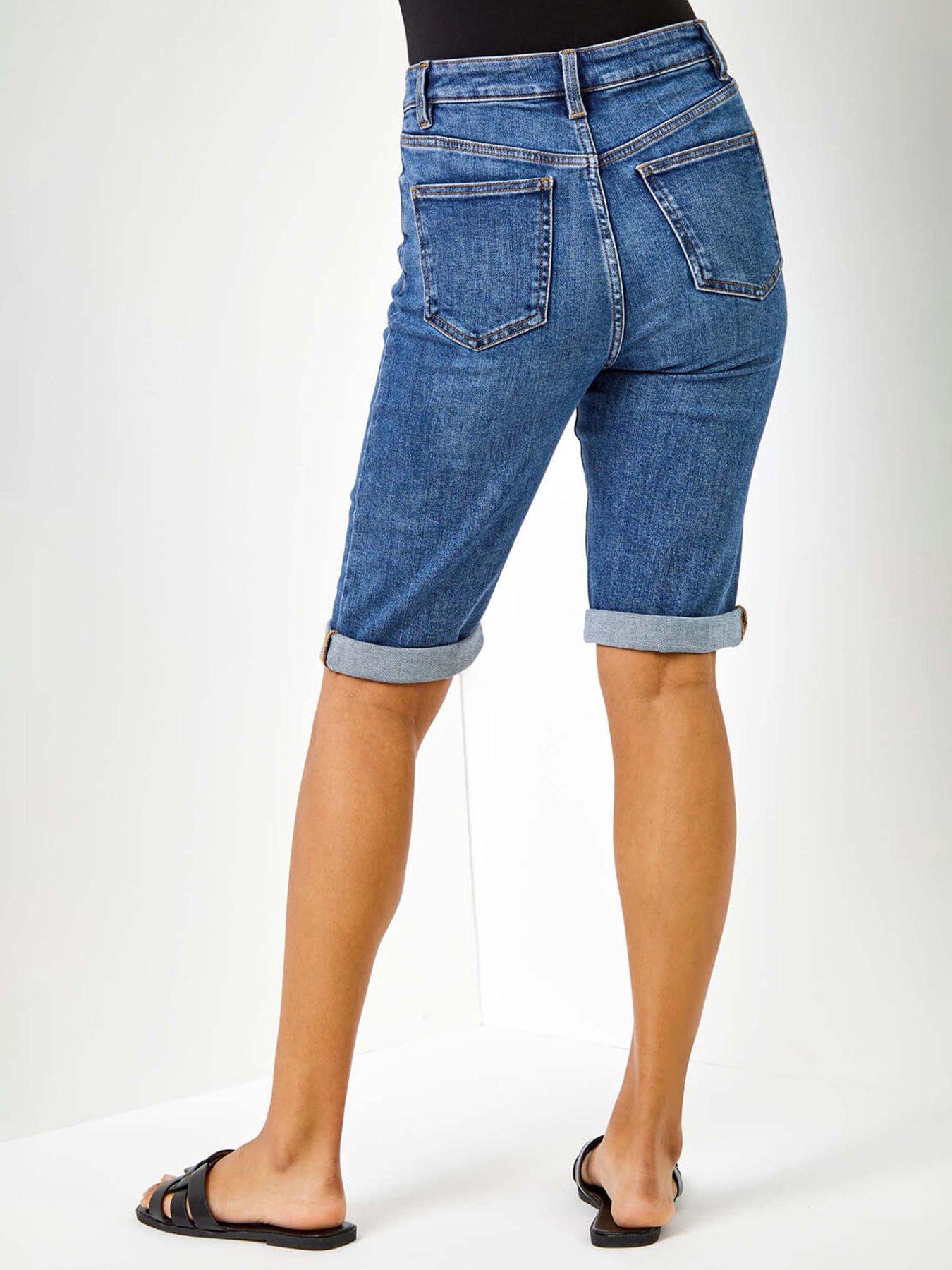 roman-essential-stretch-knee-length-shorts-bluestillFront