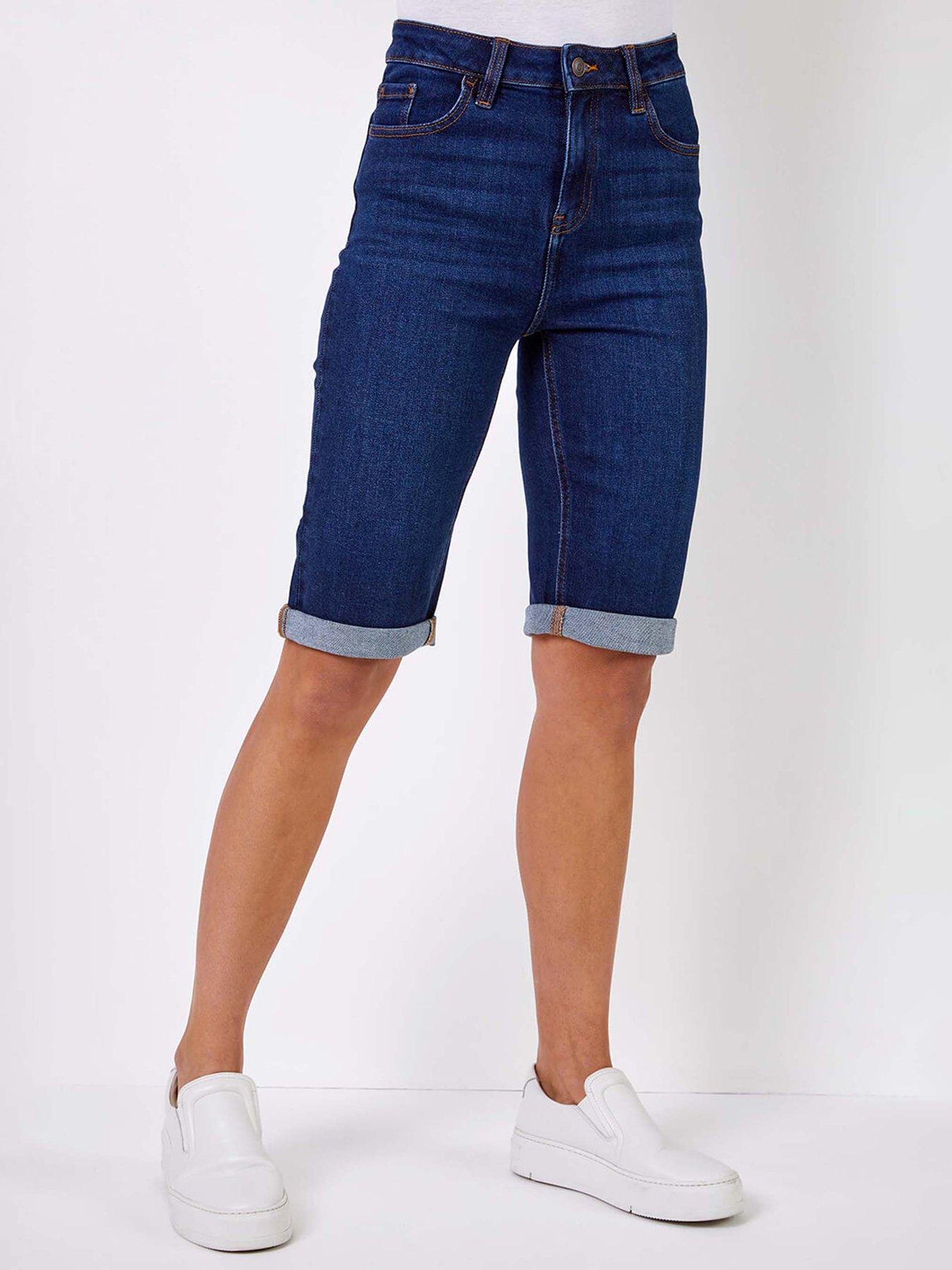 Roman Essential Stretch Knee Length Shorts - Blue
