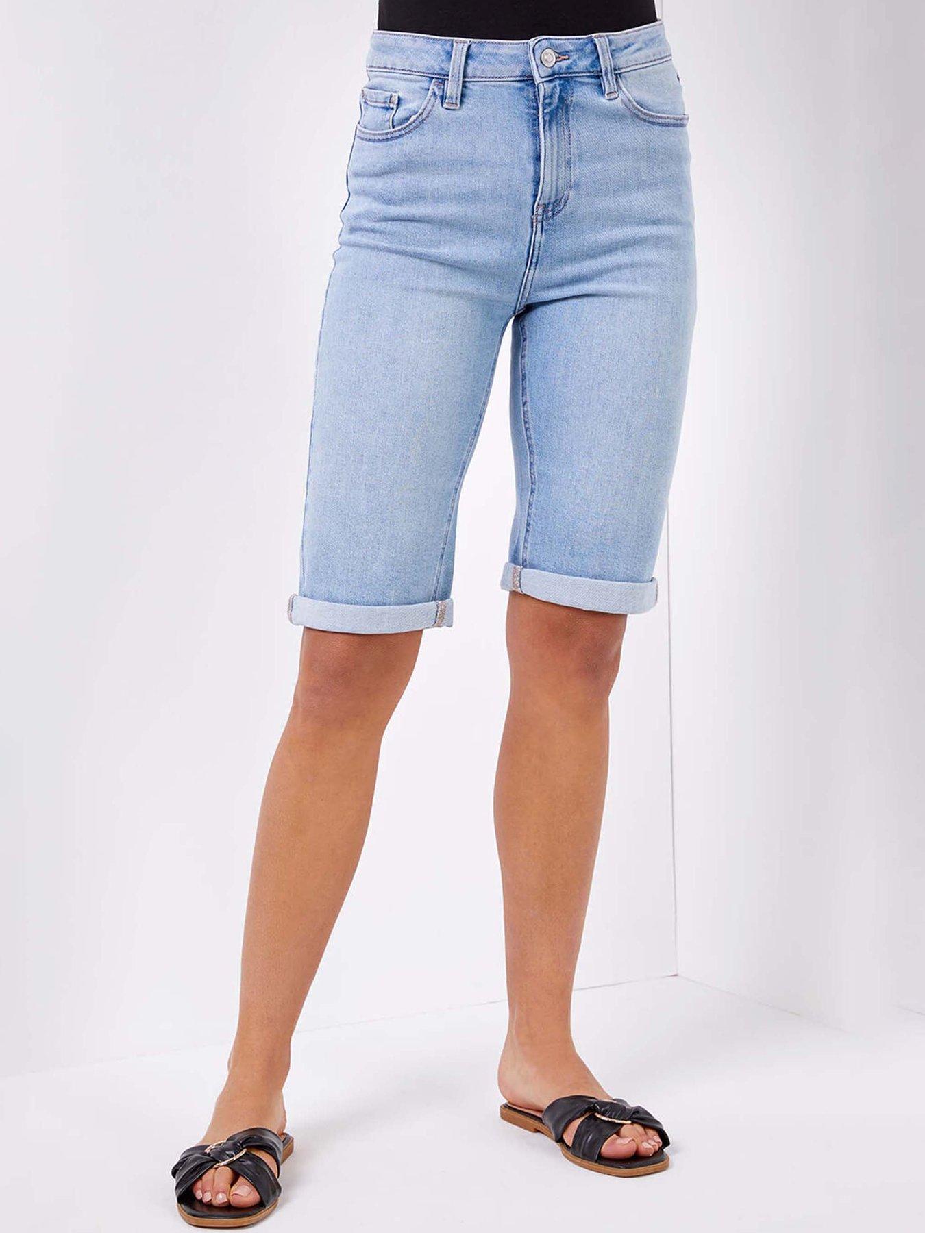 Roman Essential Stretch Knee Length Shorts - Blue