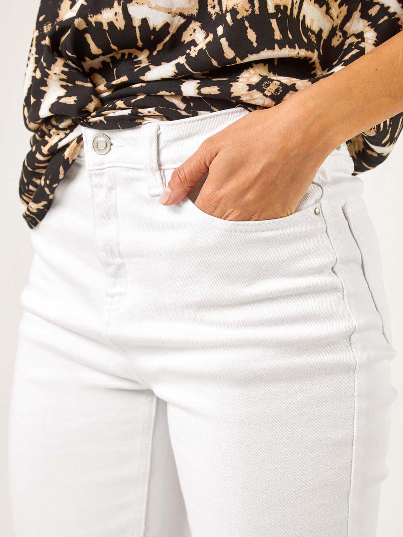roman-essential-stretch-knee-length-shorts-whiteoutfit
