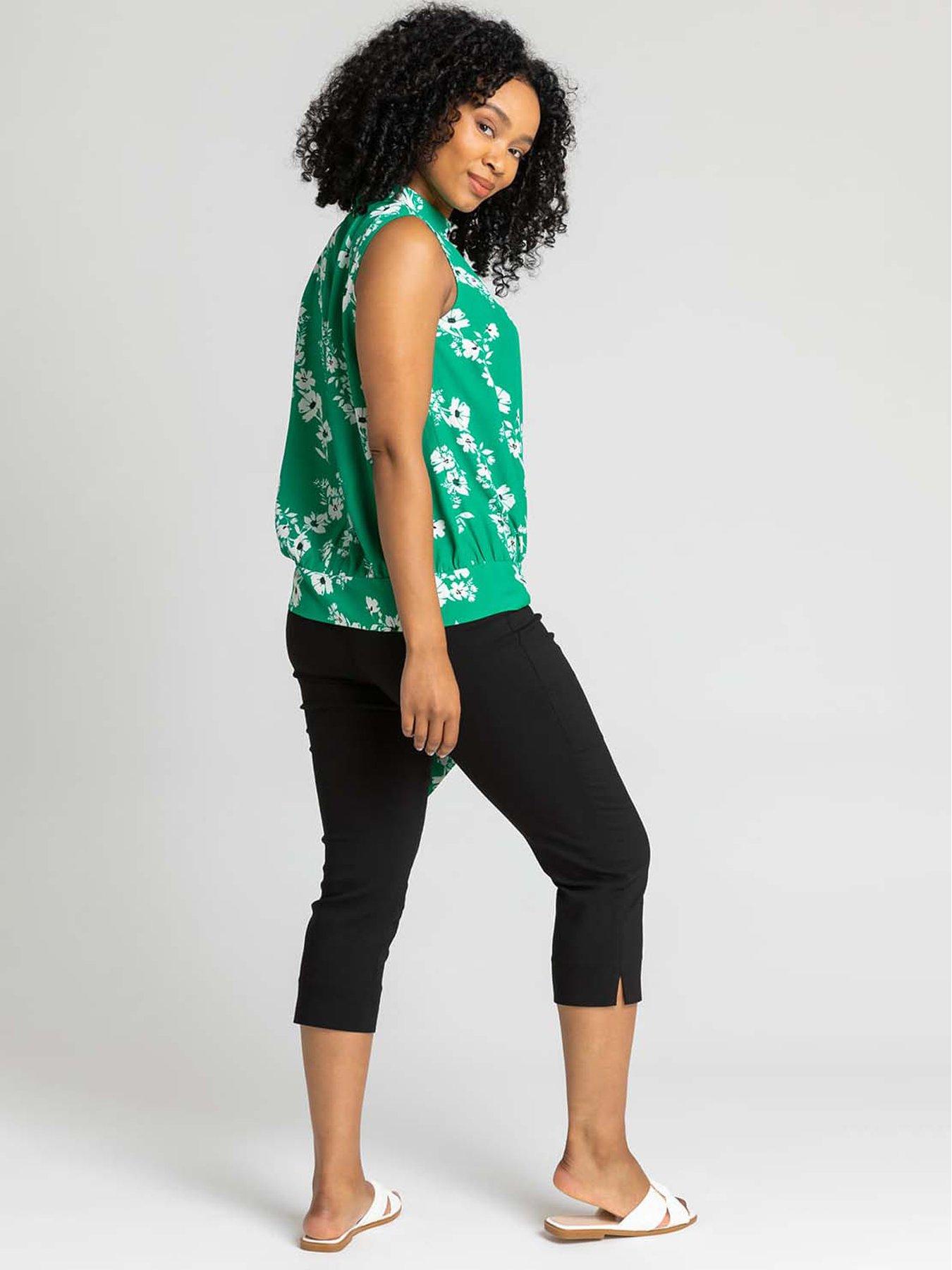 Image 4 of 5 of Roman Petite Cropped Stretch Trouser - Black