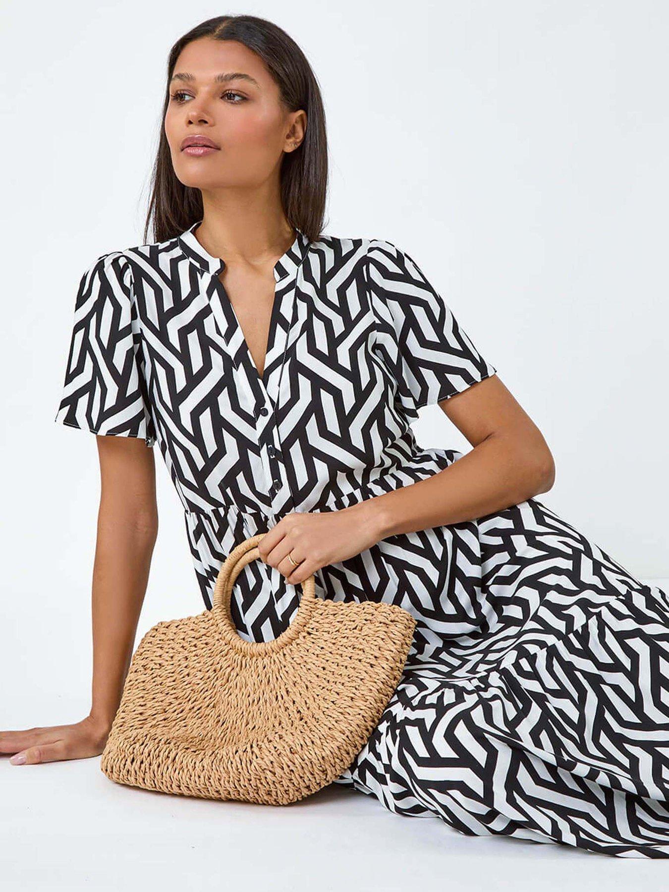 roman-geometric-print-tiered-midi-dressoutfit