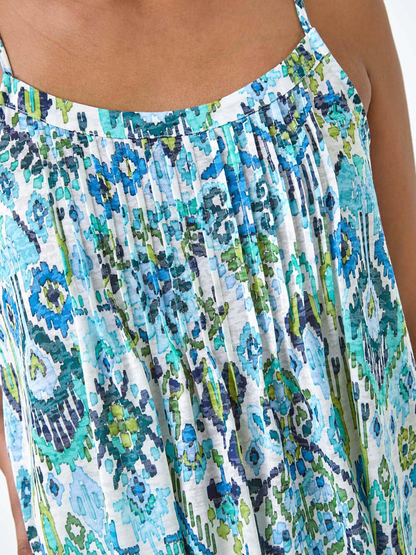 Image 4 of 4 of Roman Aztec Print Pleat Front Cami Top